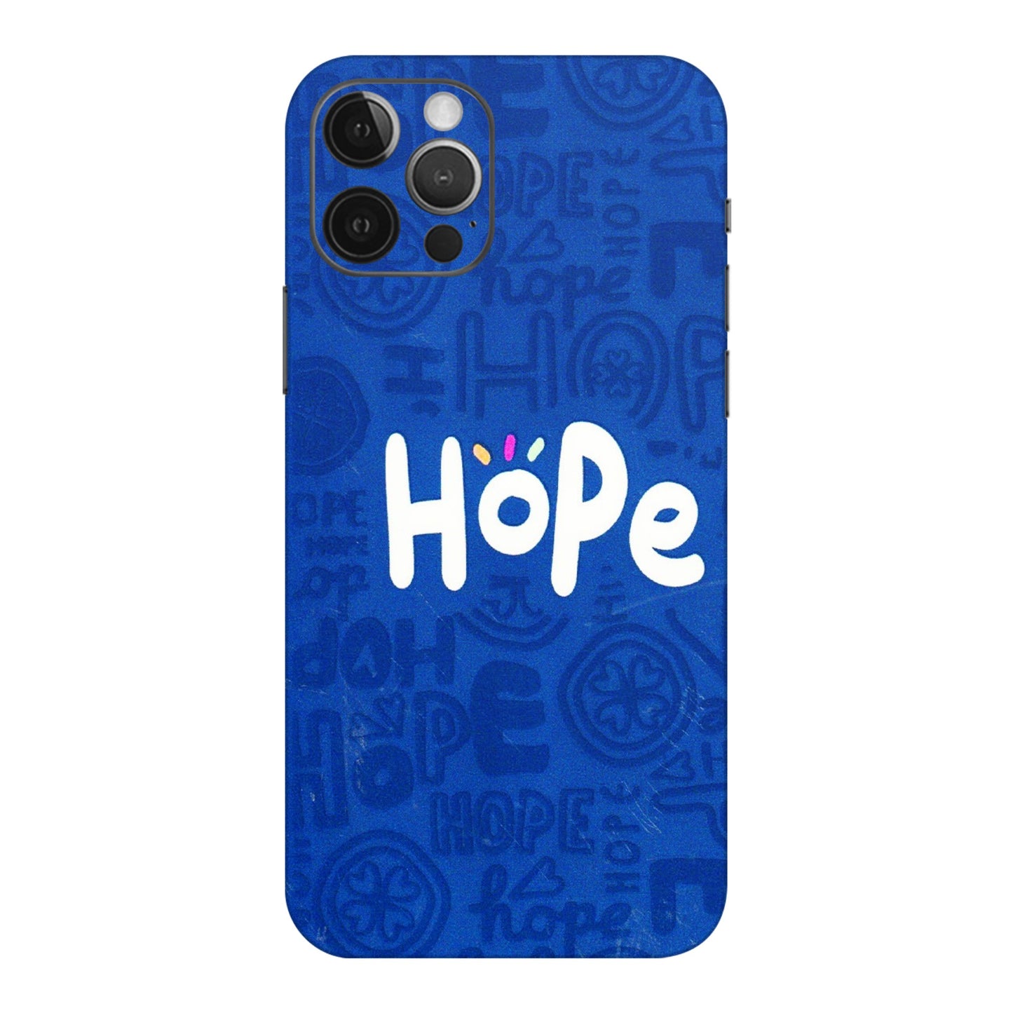 Apple iPhone Skins (All Models) - Hope Doodles Blue - 3D Embossed Finish (L-43) iPhone 12 Pro