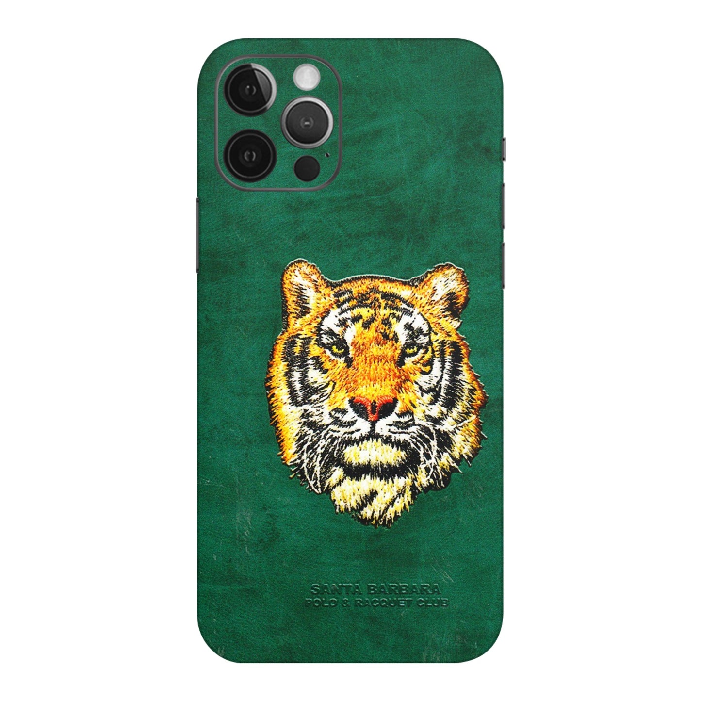 Apple iPhone Skins (All Models) - Leather Feel Tiger - 3D Embossed Finish (L-111) iPhone 12 Pro Max