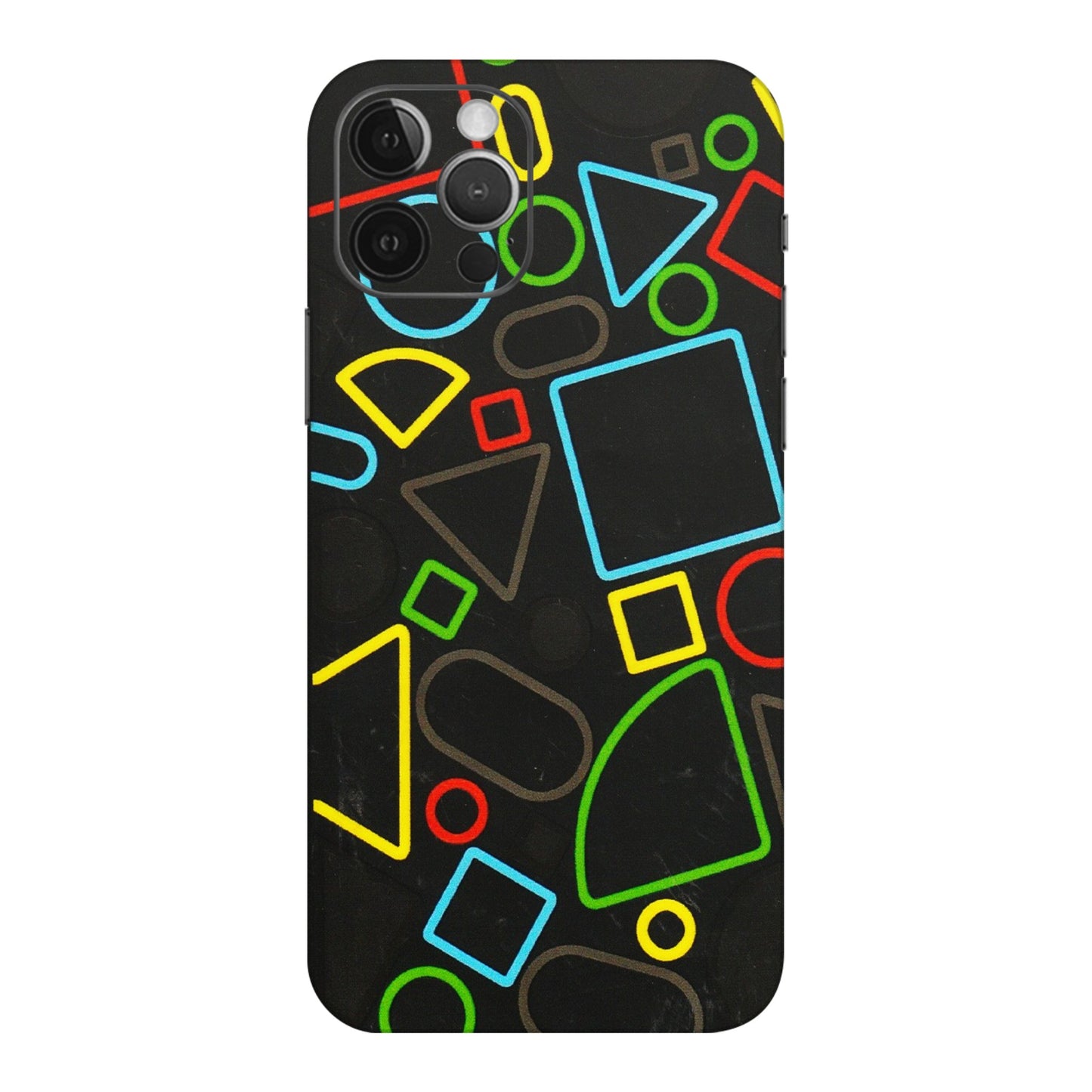 Apple iPhone Skins (All Models) - Black Shapes - 3D Embossed Finish (L-131) iPhone 12 Pro Max