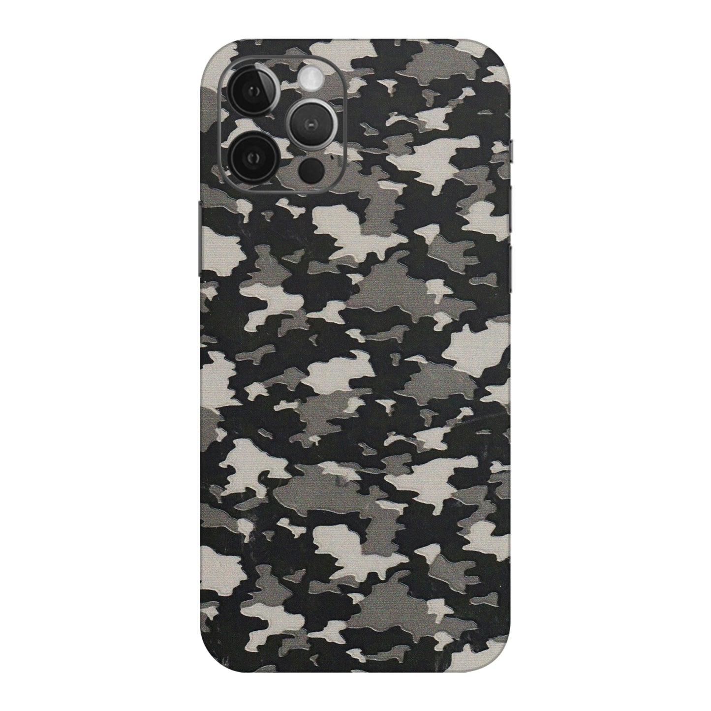 Apple iPhone Skins (All Models) - Black/Grey Camoflaunge - 3D Embossed Finish (L-142) iPhone 12 Pro Max