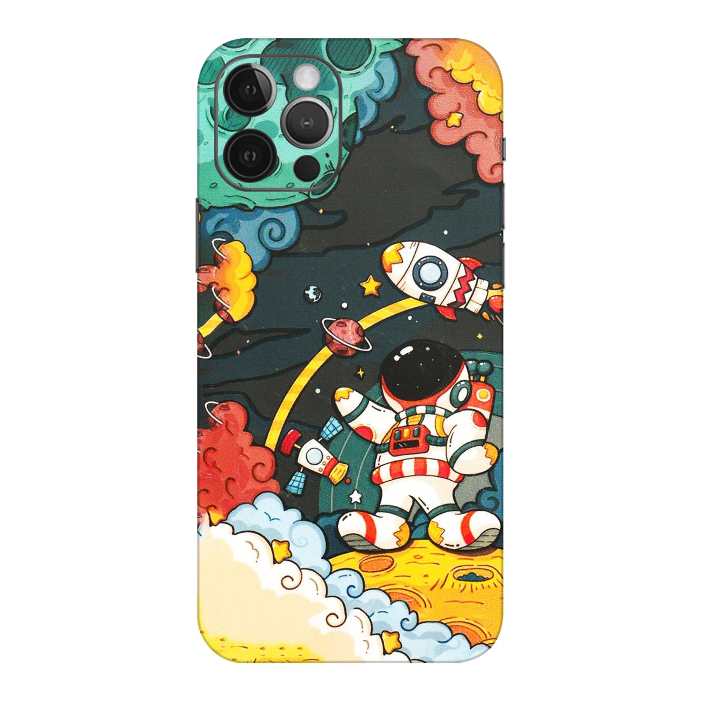Apple iPhone Skins (All Models) - Astronauts & Spaceship - 3D Embossed Finish (L-145) iPhone 12 Pro Max