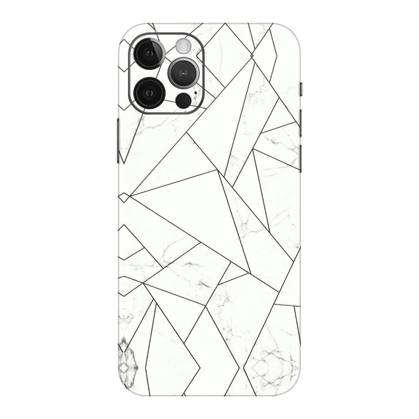 Apple iPhone Skins (All Models) - Luxury White Marble Effect - 3D Embossed Finish (L-168) iPhone 12 Pro Max