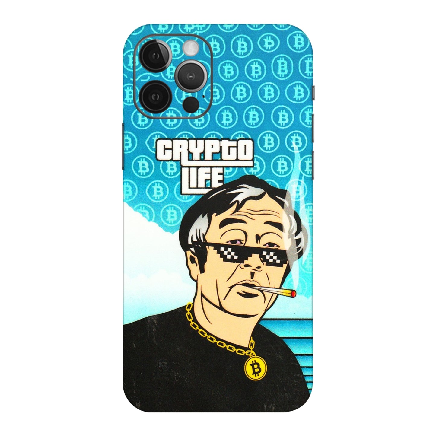 Apple iPhone Skins (All Models) - Crypto Thug Life - 3D Embossed Finish (L-179) iPhone 12 Pro Max