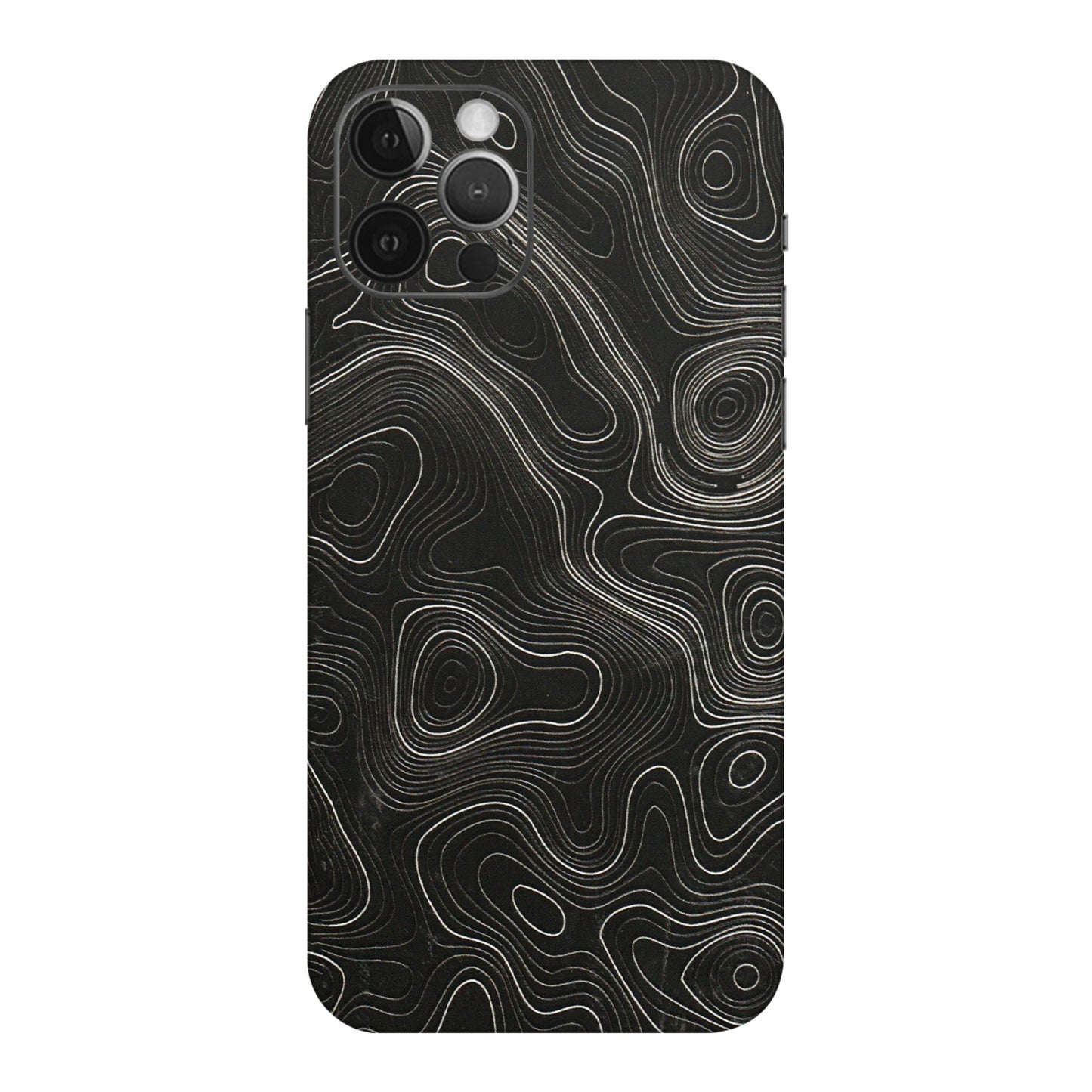Apple iPhone Skins (All Models) - Black Swirl - 3D Embossed Finish (L-196) iPhone 12 Pro Max