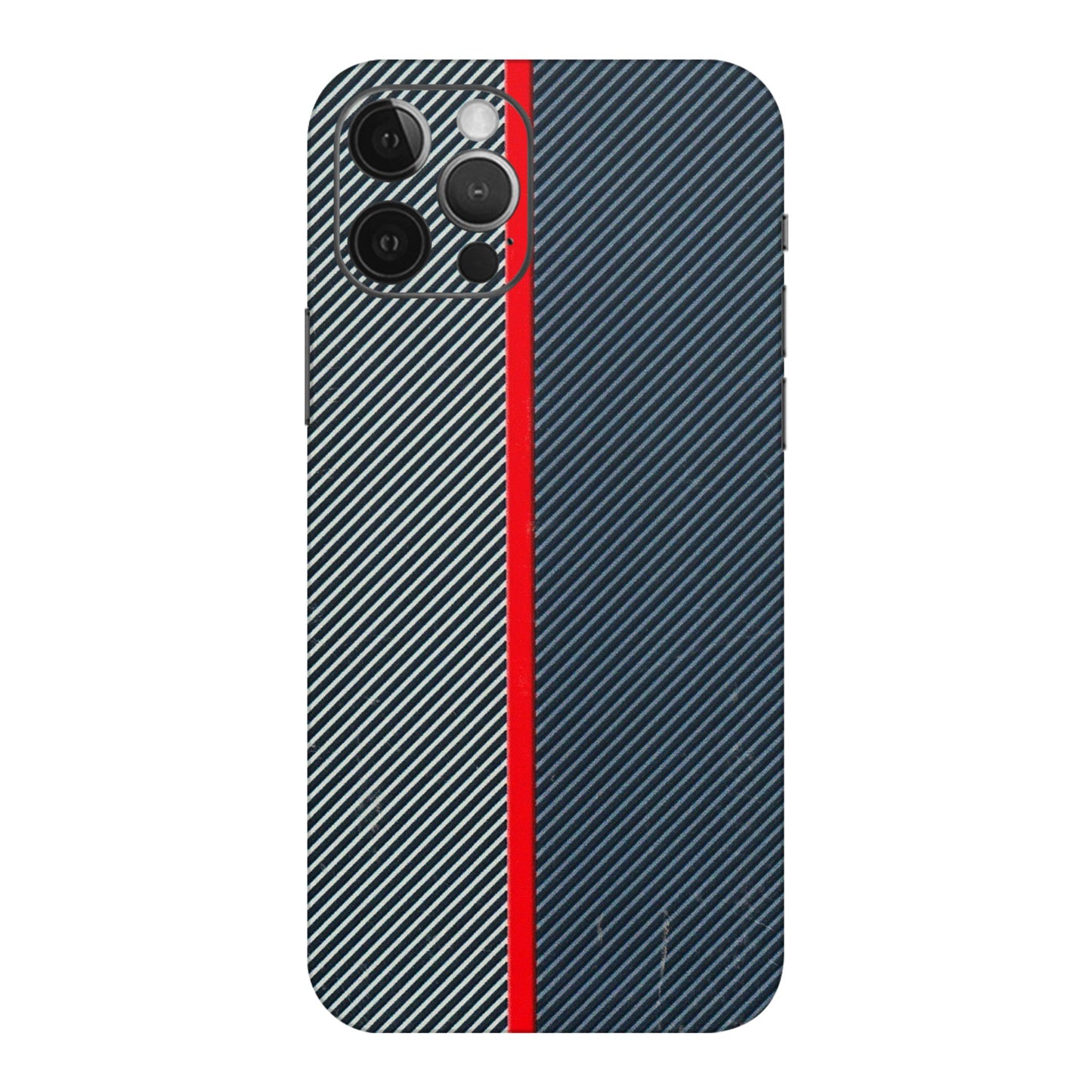 Apple iPhone Skins (All Models) - Blue Sober Lines - 3D Embossed Finish (L-305) iPhone 12 Pro Max