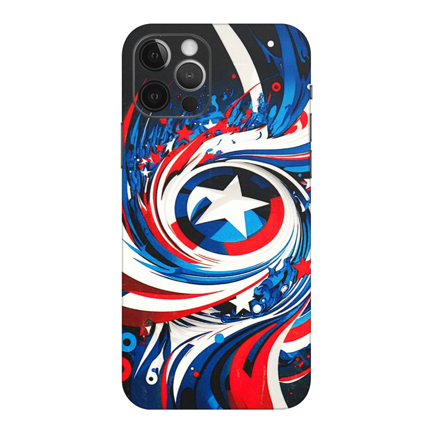 Apple iPhone Skins (All Models) - Captain America Logo - 3D Embossed Finish (L-307) iPhone 12 Pro Max