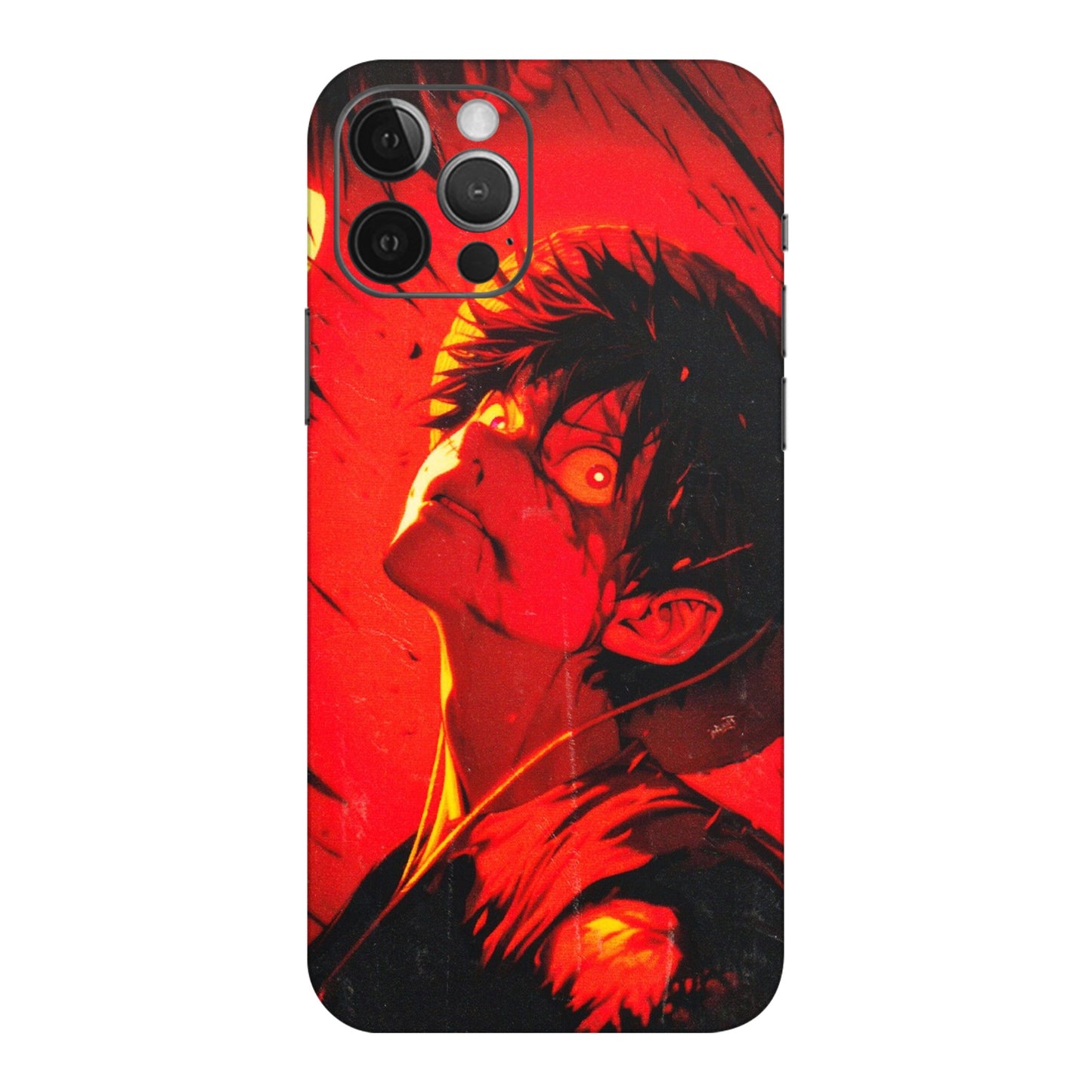 Apple iPhone Skins (All Models) - D.Luffy Power Up One Piece Anime - 3D Embossed Finish (L-326) iPhone 12 Pro Max