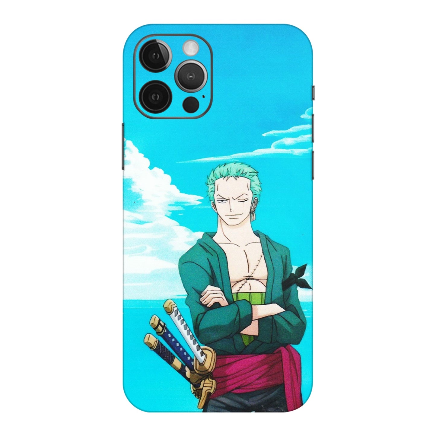 Apple iPhone Skins (All Models) - Cool Swordman Zoro Anime - Matte Finish (M-143) iPhone 12 Pro Max