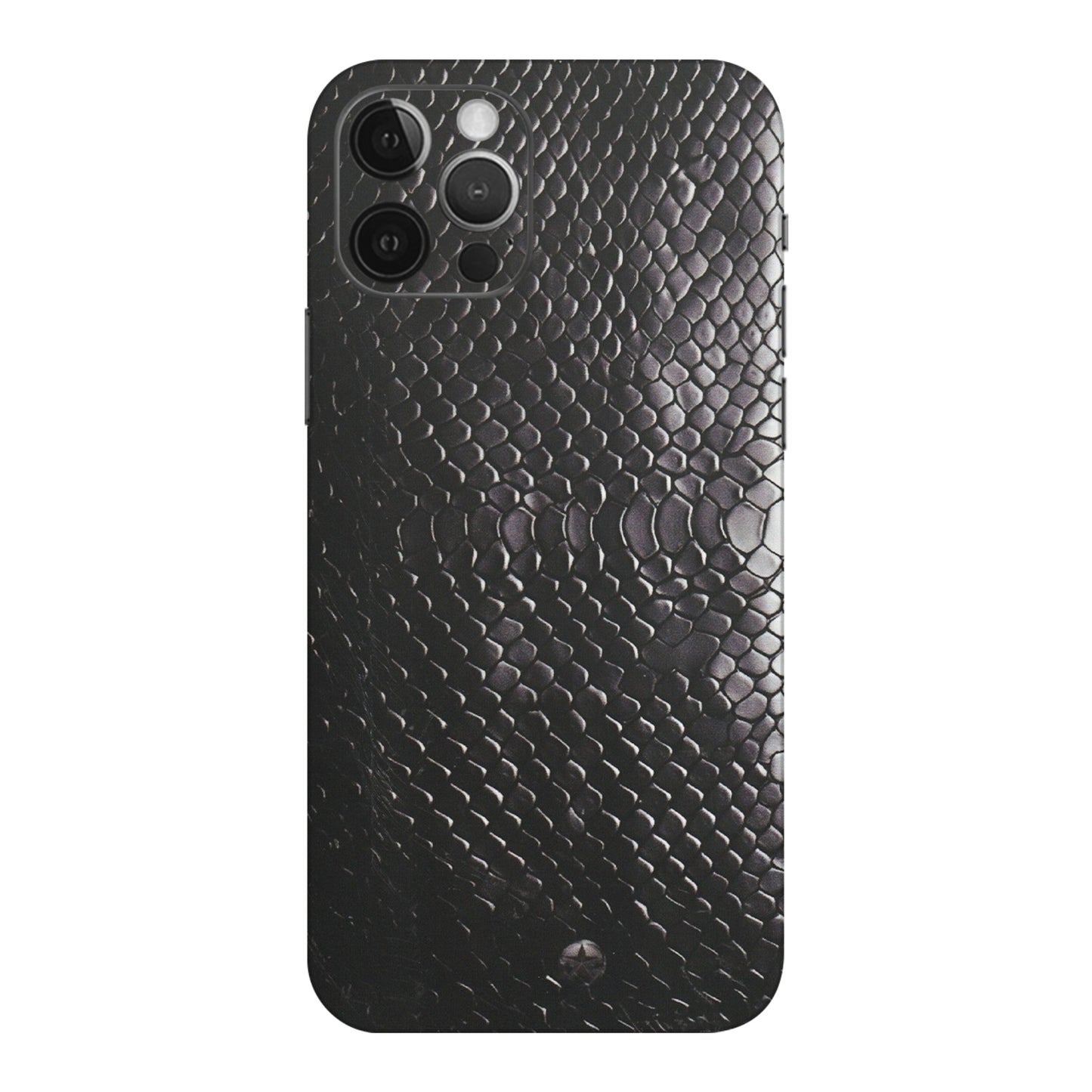 Apple iPhone Skins (All Models) - Black Snack Leather - Matte Finish (M-147) iPhone 12 Pro Max