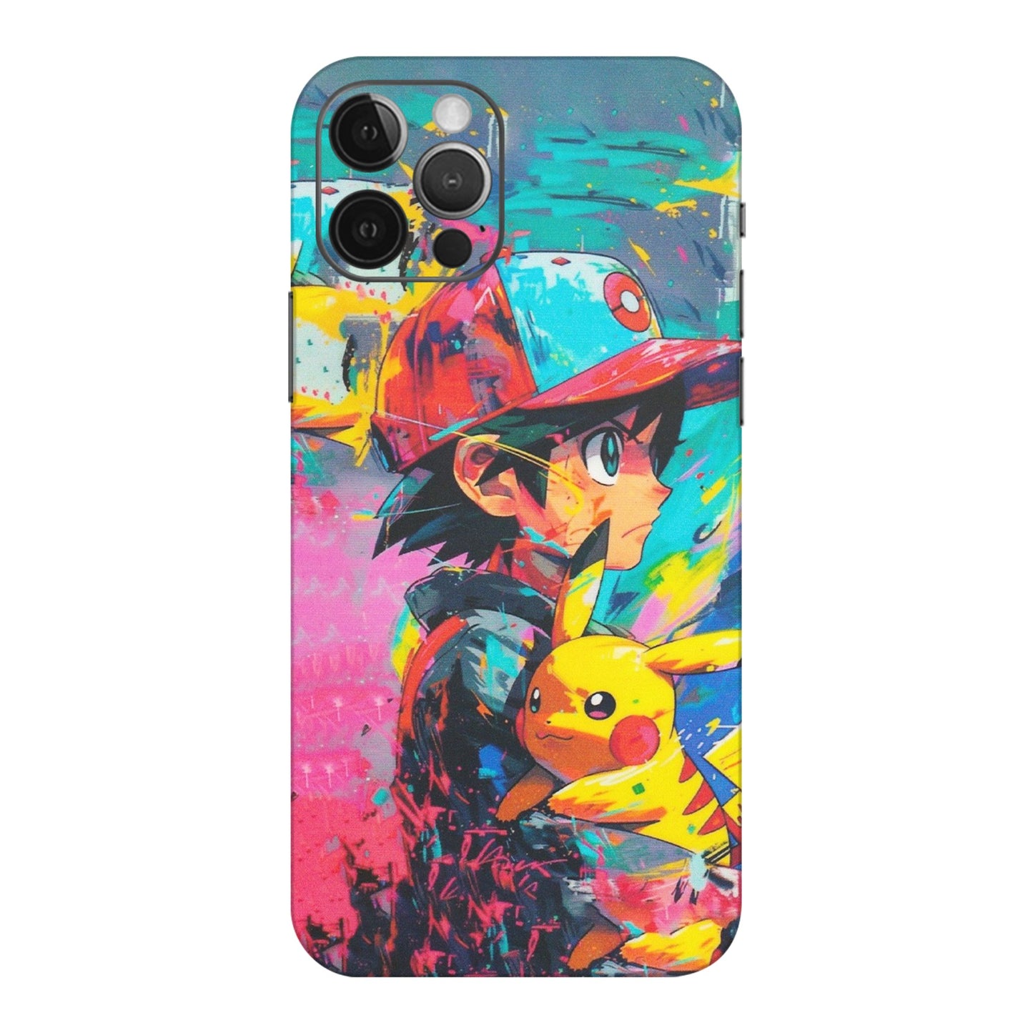 Apple iPhone Skins (All Models) - Ash & Pikachu - Matte Finish (M-26) iPhone 12 Pro Max