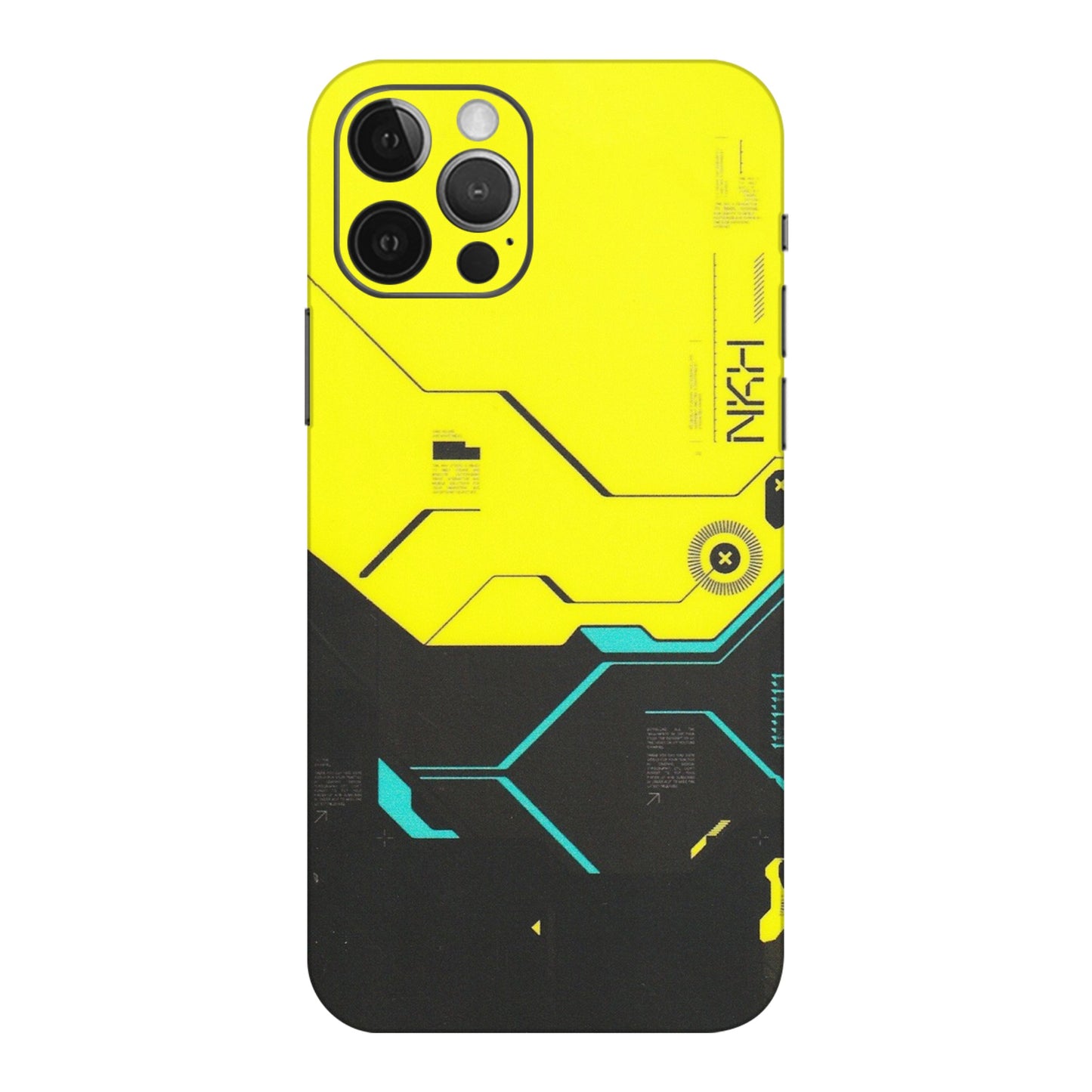 Apple iPhone Skins (All Models) - Black Yellow Technica - Matte Finish (M-53) iPhone 12 Pro Max