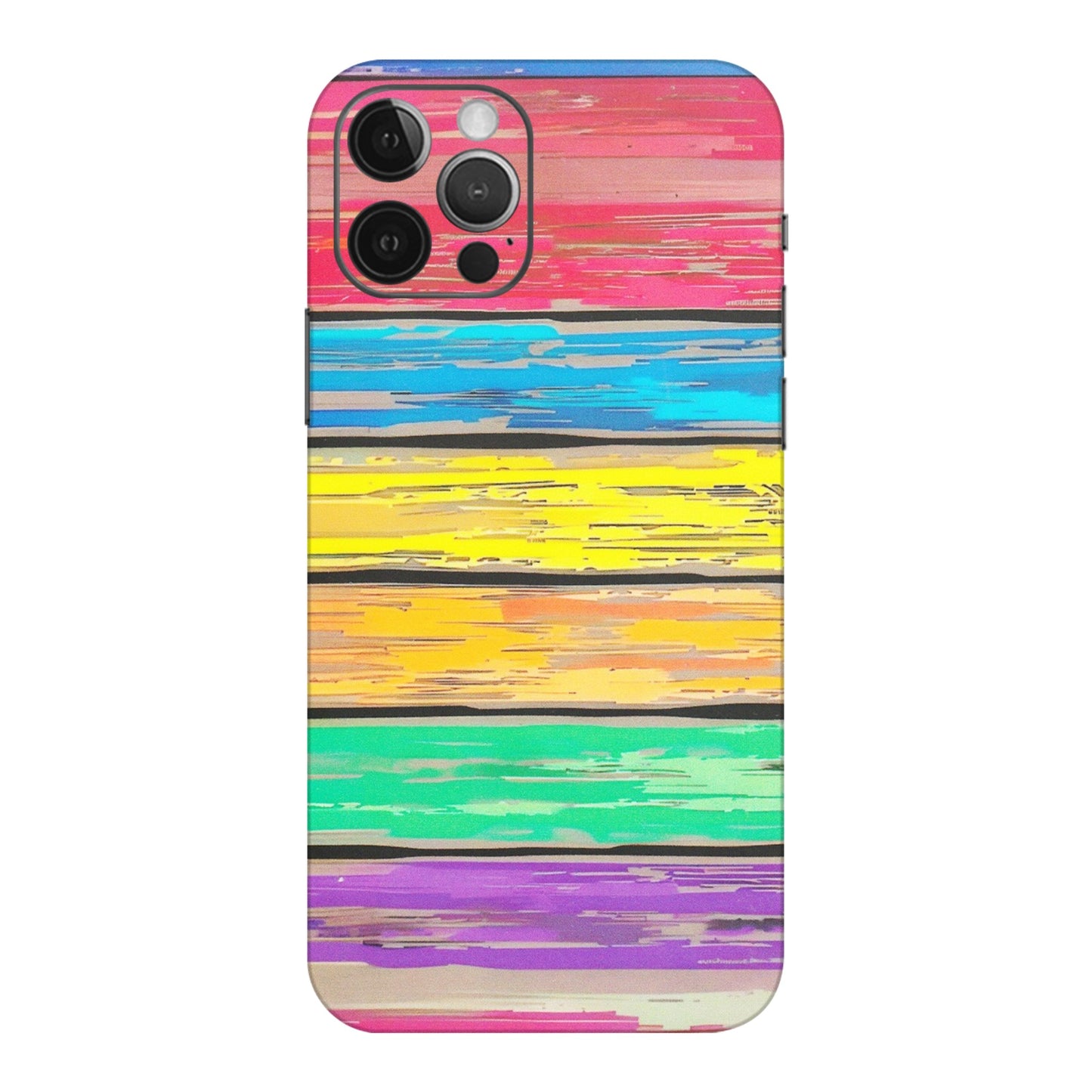 Apple iPhone Skins (All Models) - Multi Colour Wooden Wall - Matte Finish (M-96) iPhone 12 Pro Max