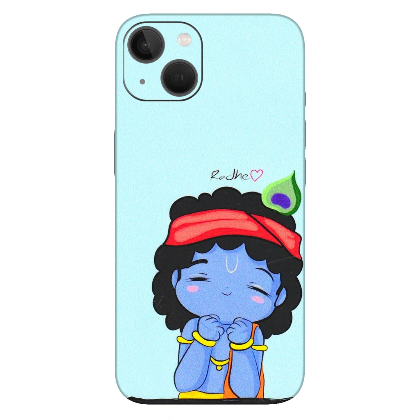 Apple iPhone Skins (All Models) - Radhe Radhe Cute Toon - 3D Embossed Finish (L-05) iPhone 13