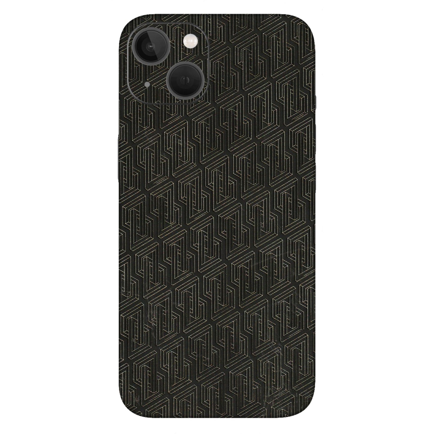 Apple iPhone Skins (All Models) - Black Abstract Pattern - 3D Embossed Finish (L-117) iPhone 13