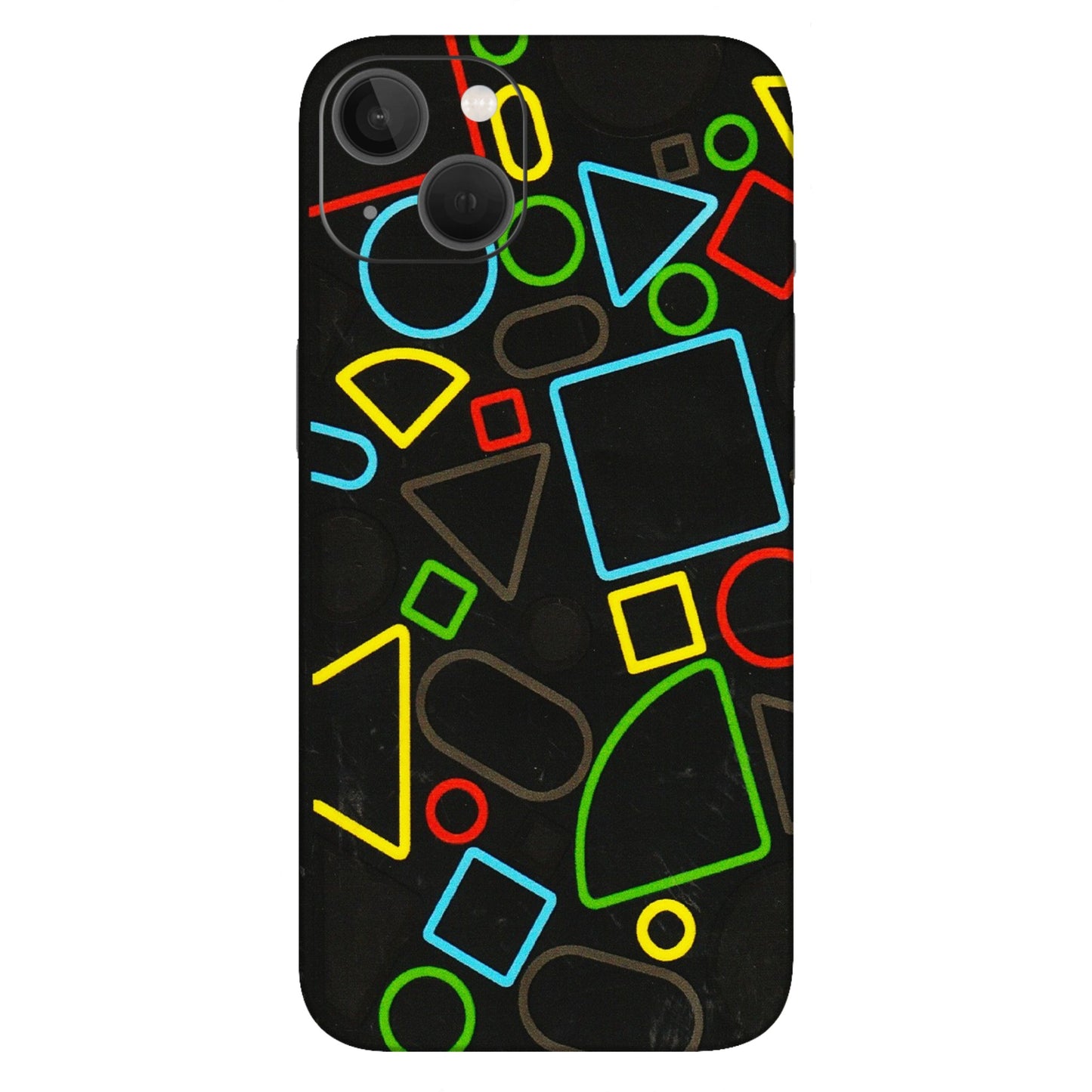 Apple iPhone Skins (All Models) - Black Shapes - 3D Embossed Finish (L-131) iPhone 13