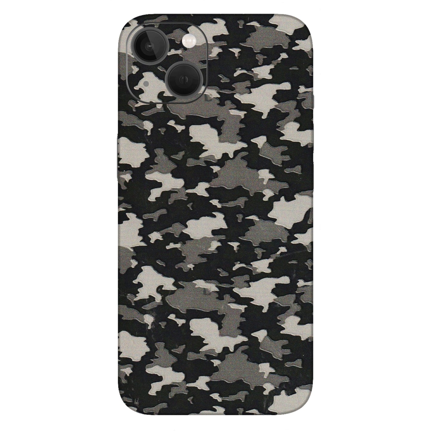 Apple iPhone Skins (All Models) - Black/Grey Camoflaunge - 3D Embossed Finish (L-142) iPhone 13