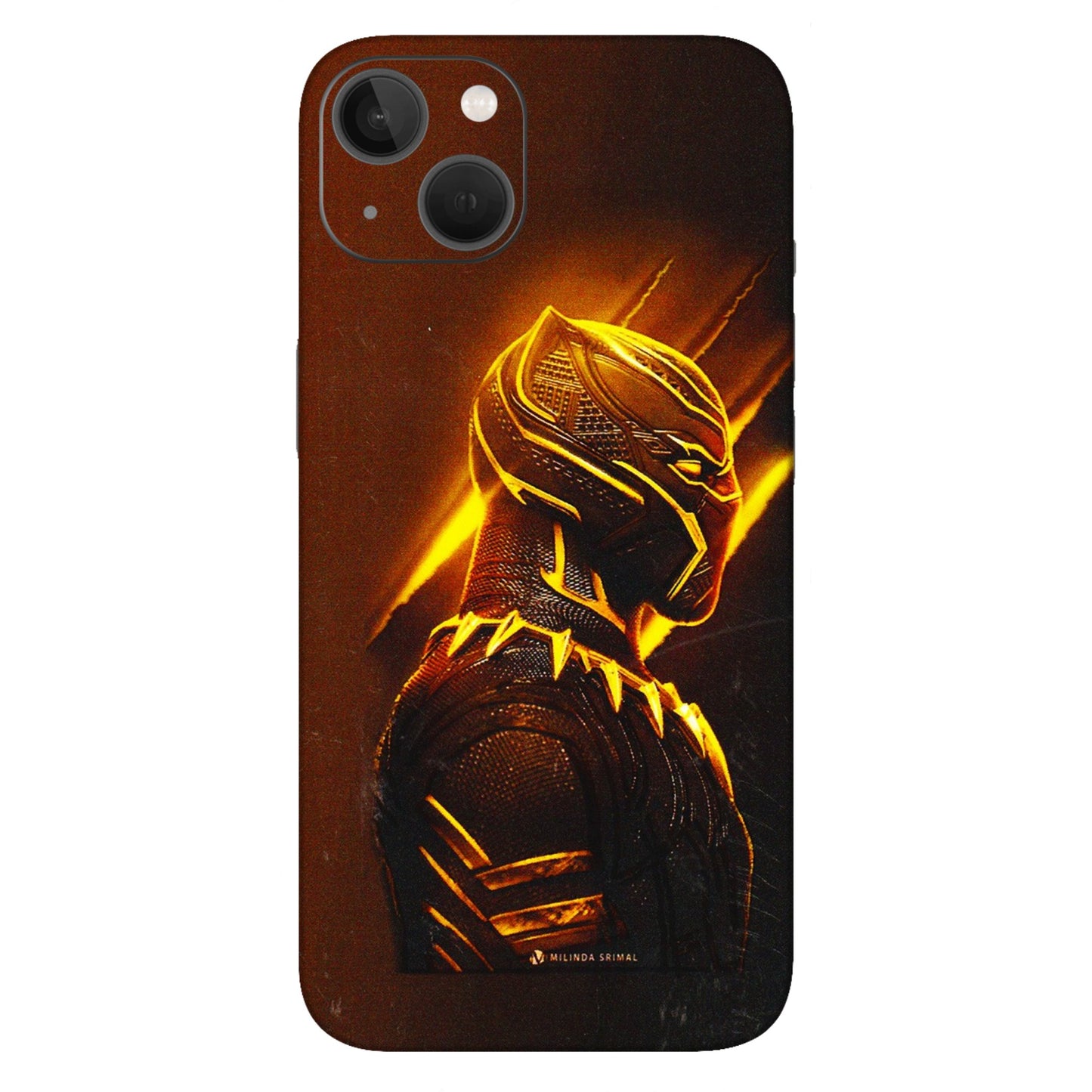 Apple iPhone Skins (All Models) - Gold Black Panther - 3D Embossed Finish (L-181) iPhone 13