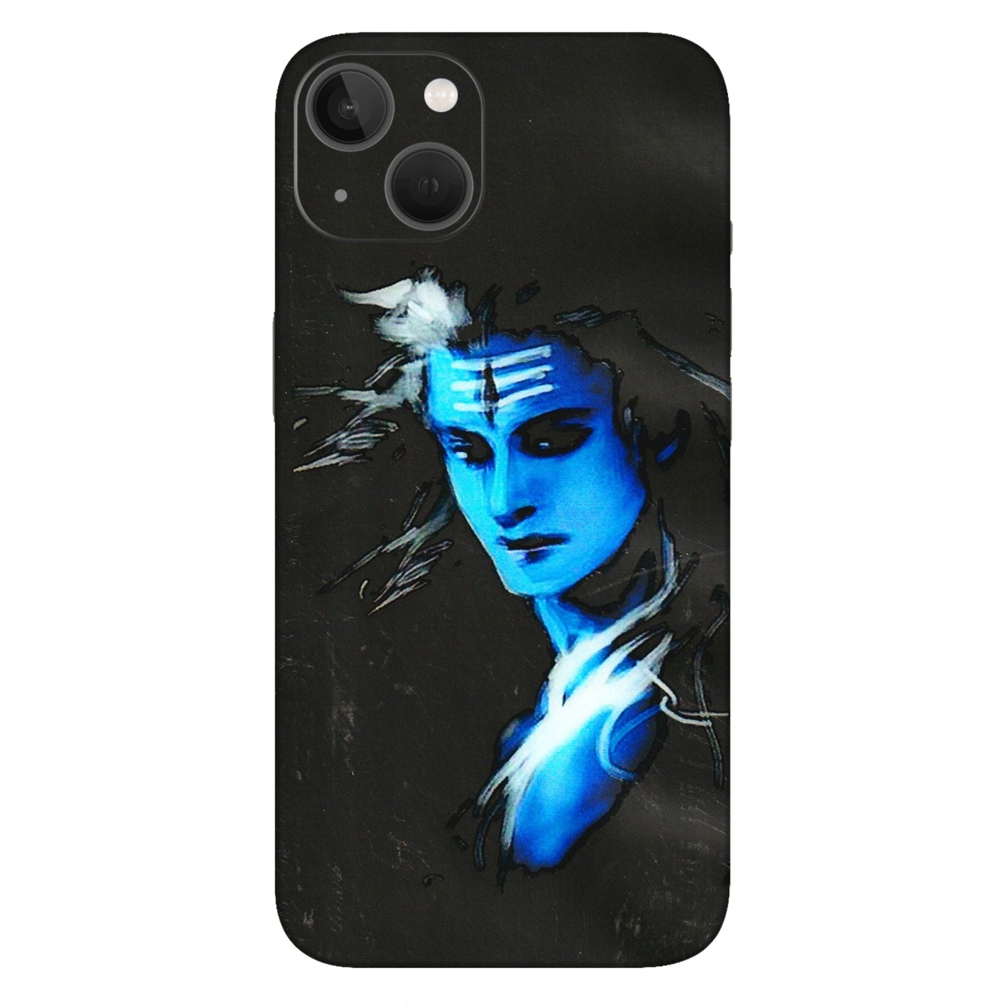 Apple iPhone Skins (All Models) - Har Har Mahadev Blue/Black - 3D Embossed Finish (L-185) iPhone 13