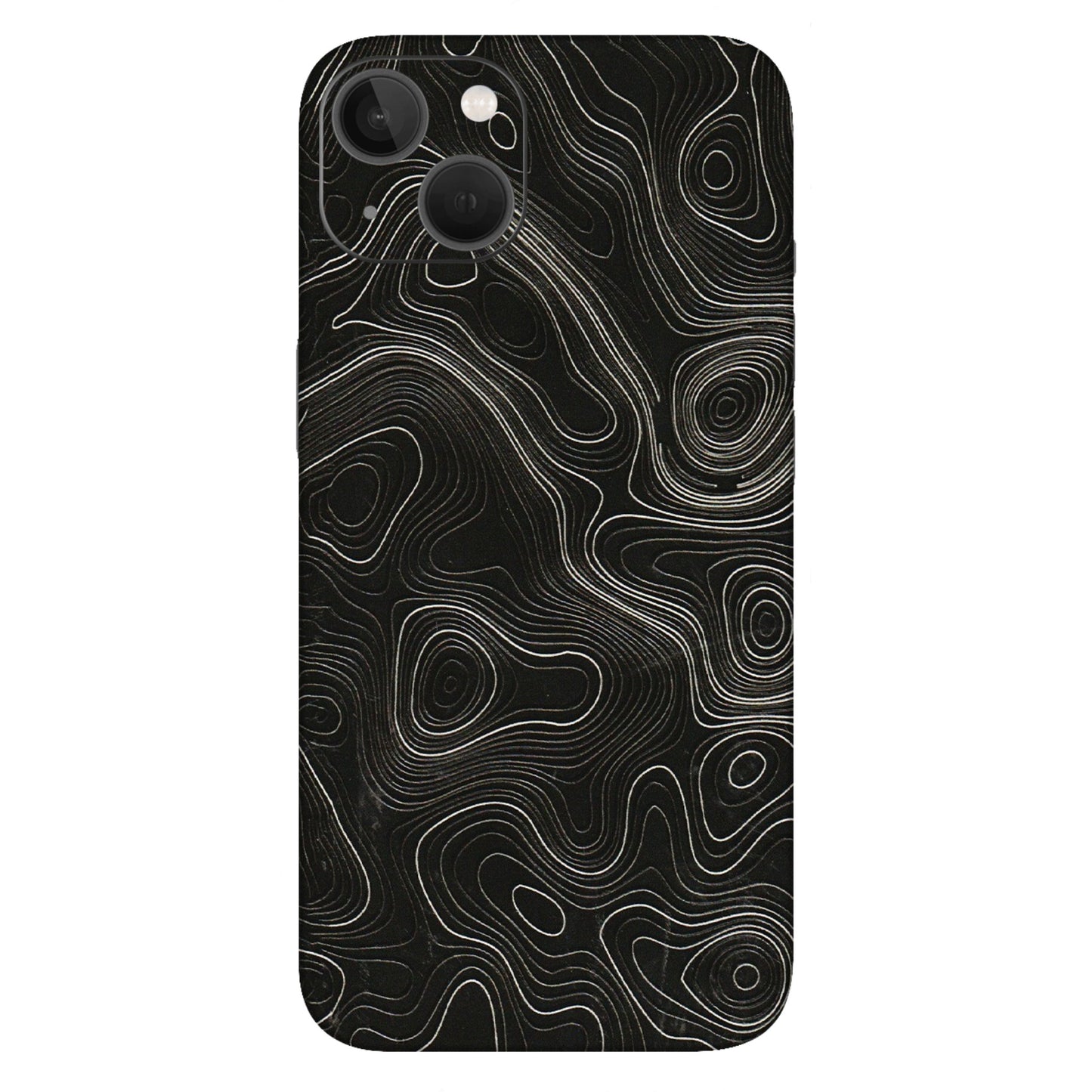 Apple iPhone Skins (All Models) - Black Swirl - 3D Embossed Finish (L-196) iPhone 13