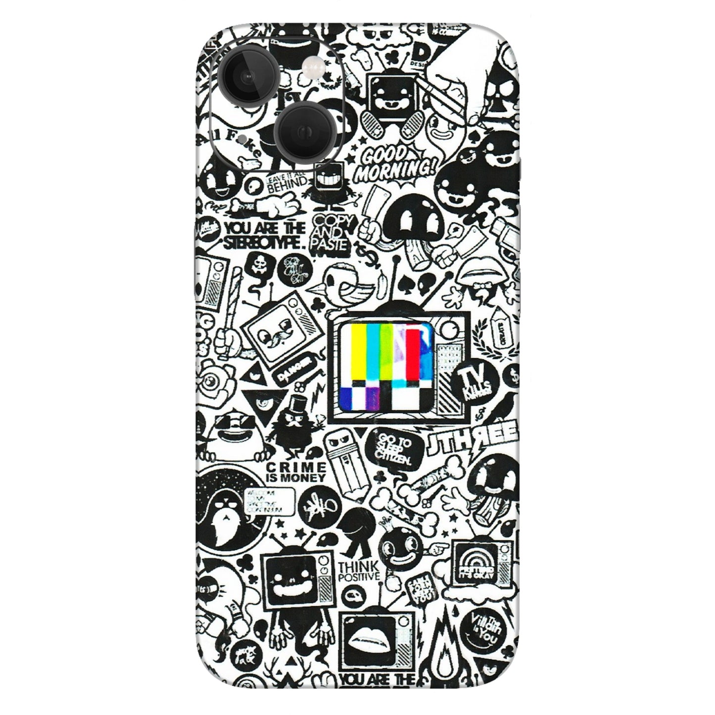 Apple iPhone Skins (All Models) - Doodles Positive Art - 3D Embossed Finish (L-263) iPhone 13