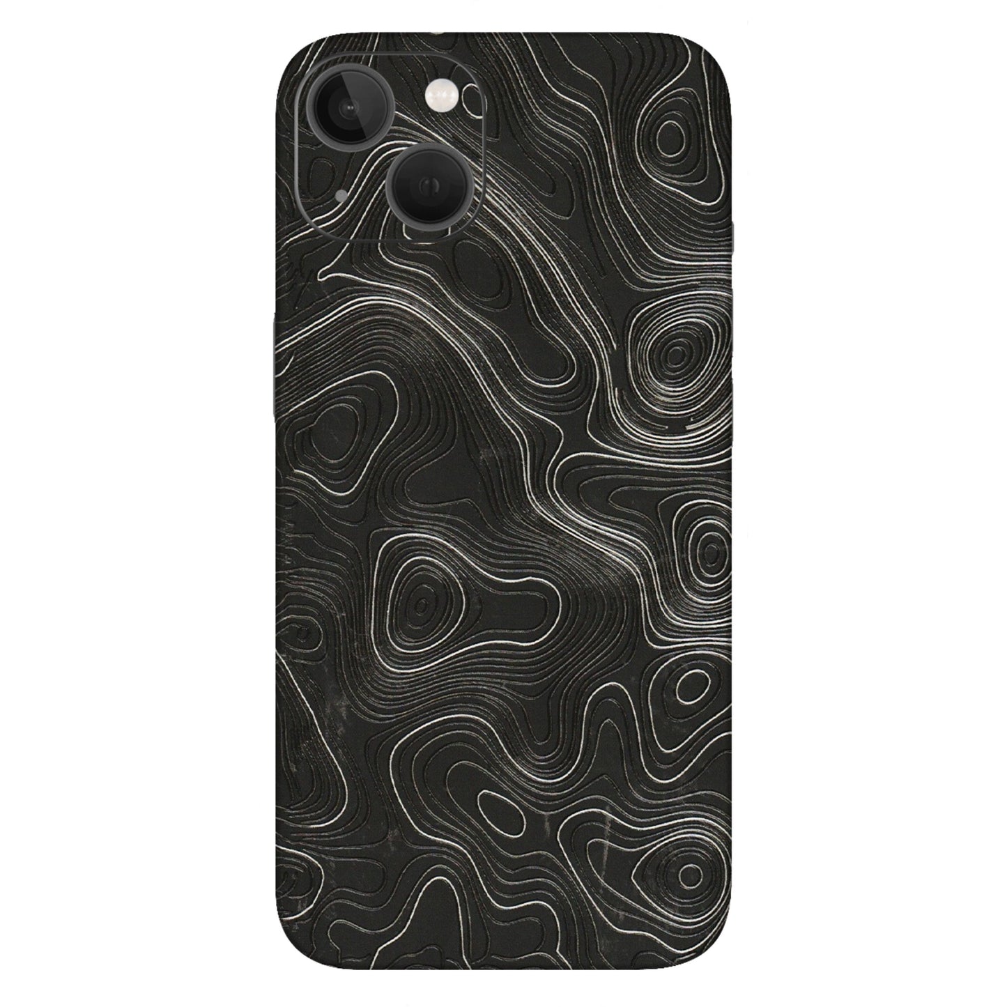 Apple iPhone Skins (All Models) - Abstract White Line Map - 3D Embossed Finish (L-269) iPhone 13