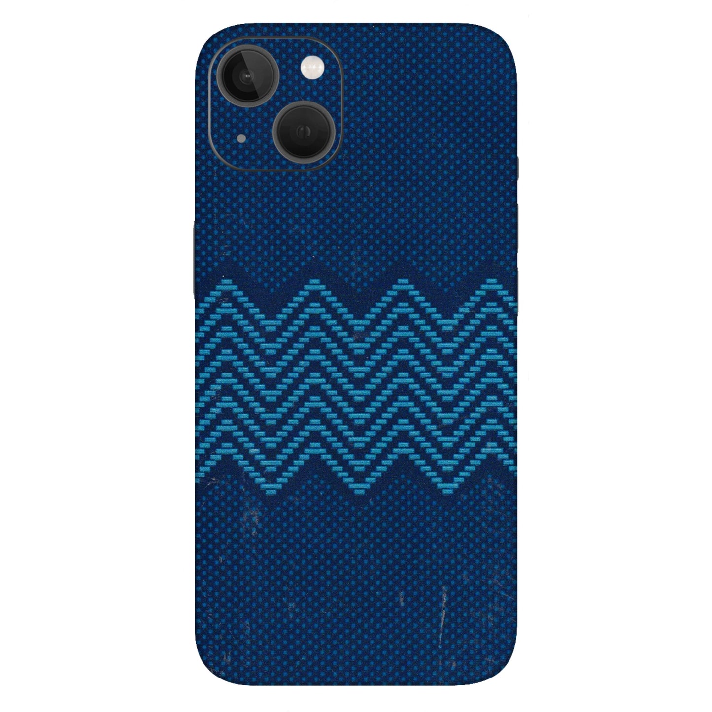 Apple iPhone Skins (All Models) - Blue Sober Waves - 3D Embossed Finish (L-306) iPhone 13