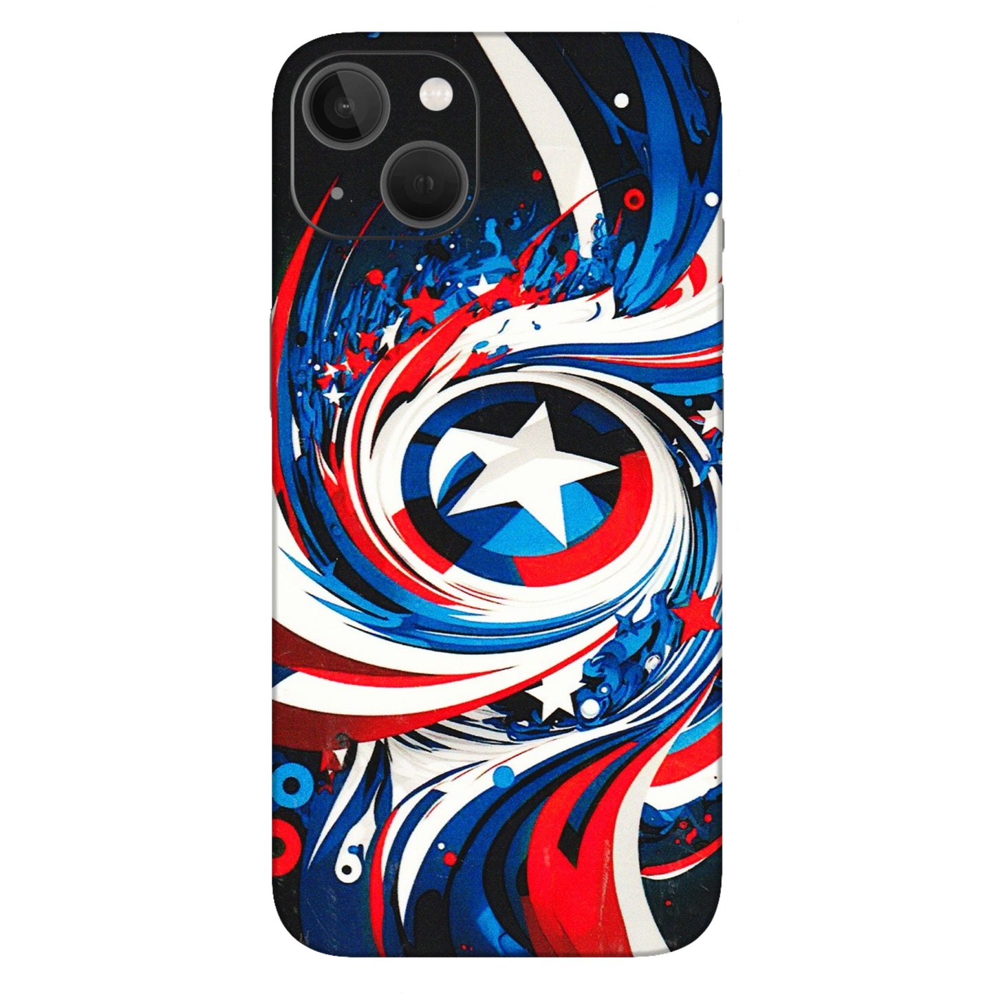 Apple iPhone Skins (All Models) - Captain America Logo - 3D Embossed Finish (L-307) iPhone 13