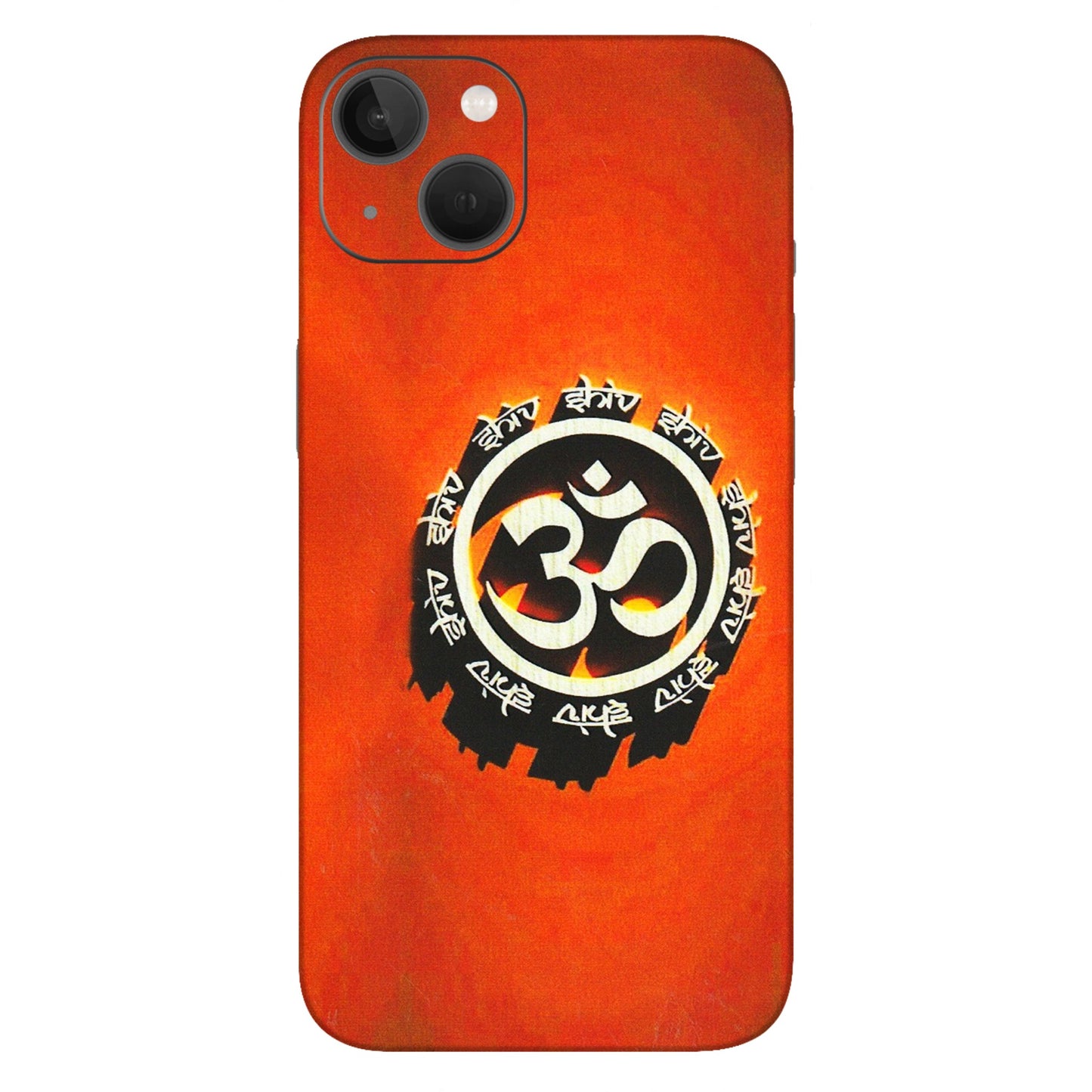 Apple iPhone Skins (All Models) - Aum Shiv Orange - 3D Embossed Finish (L-32) iPhone 13