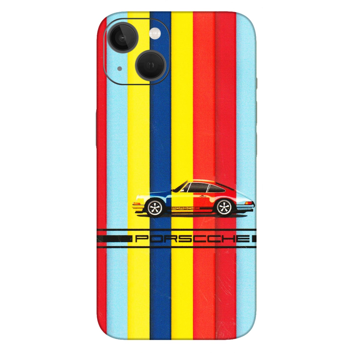 Apple iPhone Skins (All Models) - Multicolour Porche - 3D Embossed Finish (L-39) iPhone 13