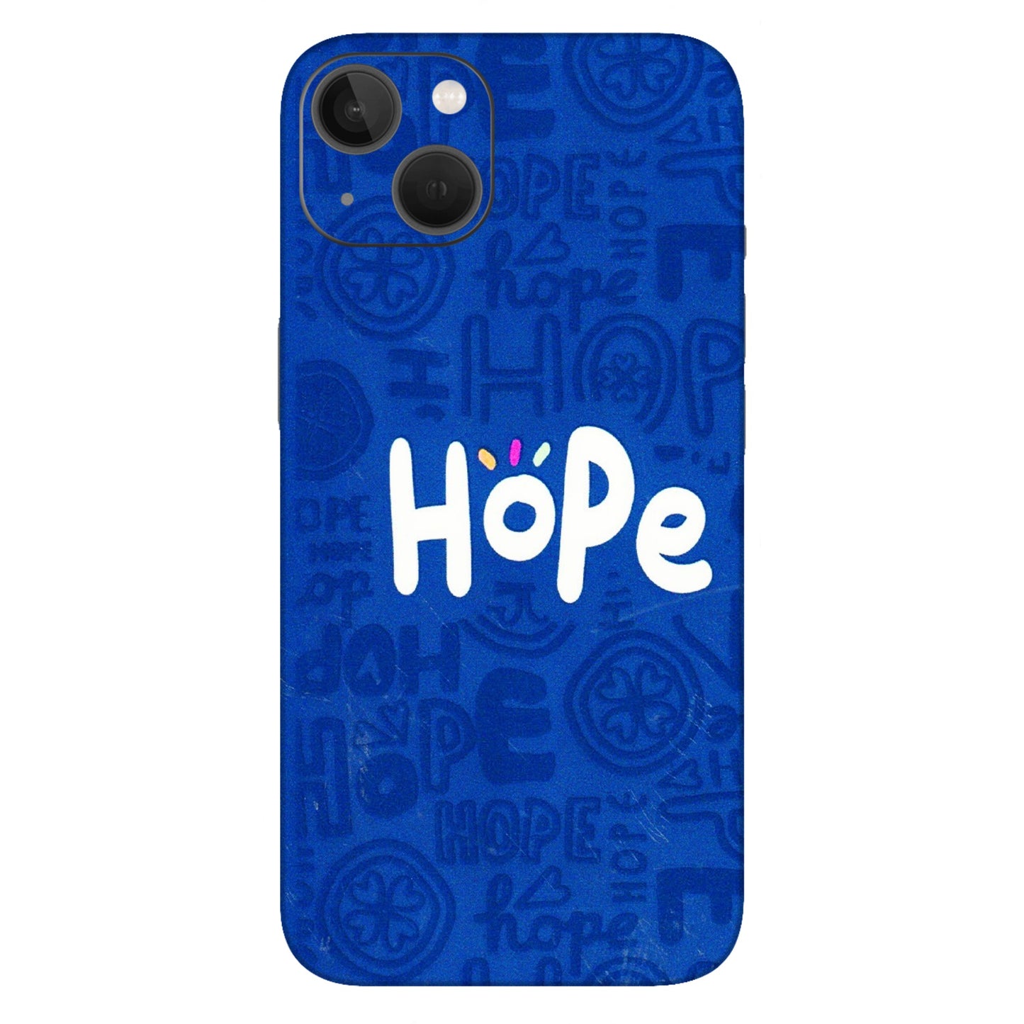 Apple iPhone Skins (All Models) - Hope Doodles Blue - 3D Embossed Finish (L-43) iPhone 13