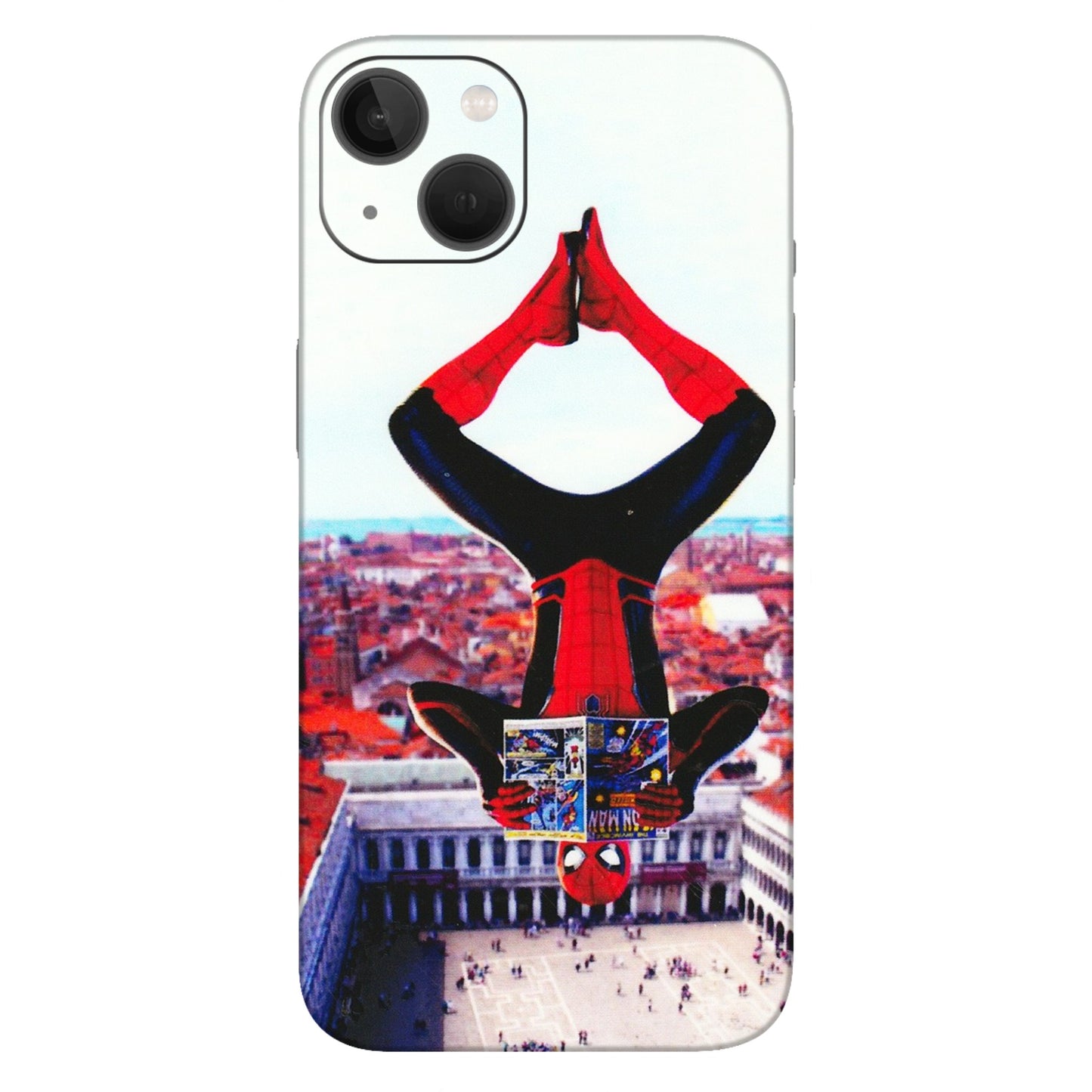 Apple iPhone Skins (All Models) - Spiderman Hanging - 3D Embossed Finish (L-53) iPhone 13