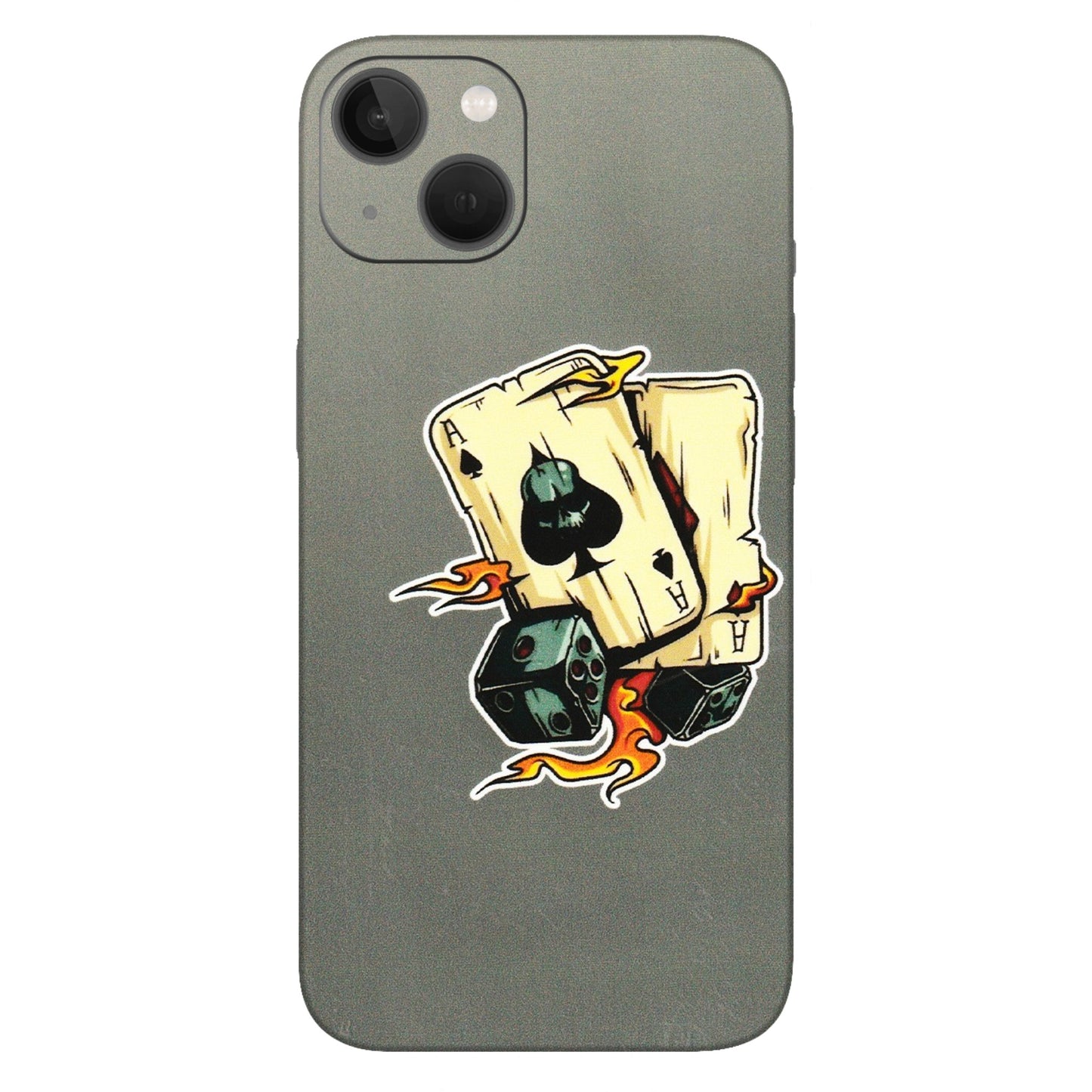 Apple iPhone Skins (All Models) - Grey Cards Of Ace - 3D Embossed Finish (L-77) iPhone 13
