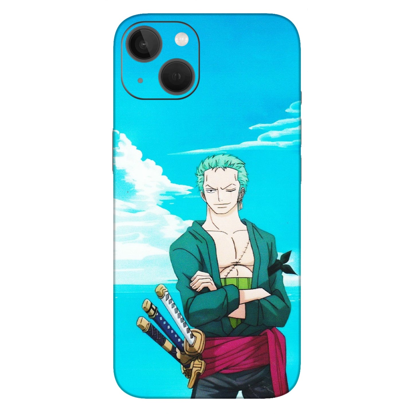 Apple iPhone Skins (All Models) - Cool Swordman Zoro Anime - Matte Finish (M-143) iPhone 13