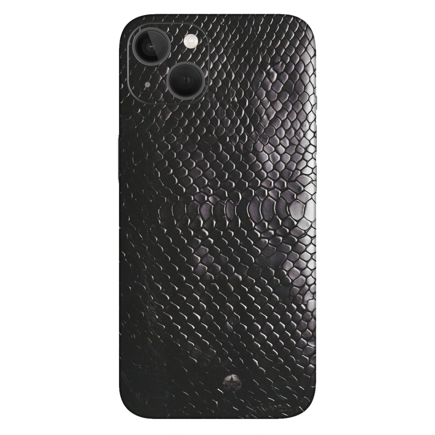 Apple iPhone Skins (All Models) - Black Snack Leather - Matte Finish (M-147) iPhone 13