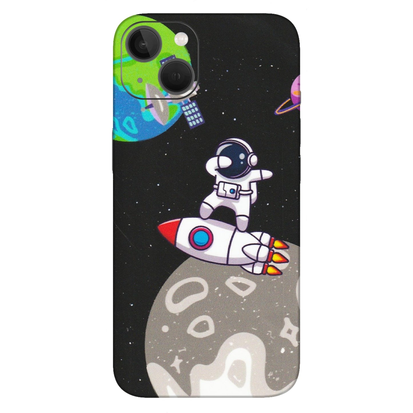 Apple iPhone Skins (All Models) - Astronaut Vibing Toon Running - Matte Finish (M-39) iPhone 13