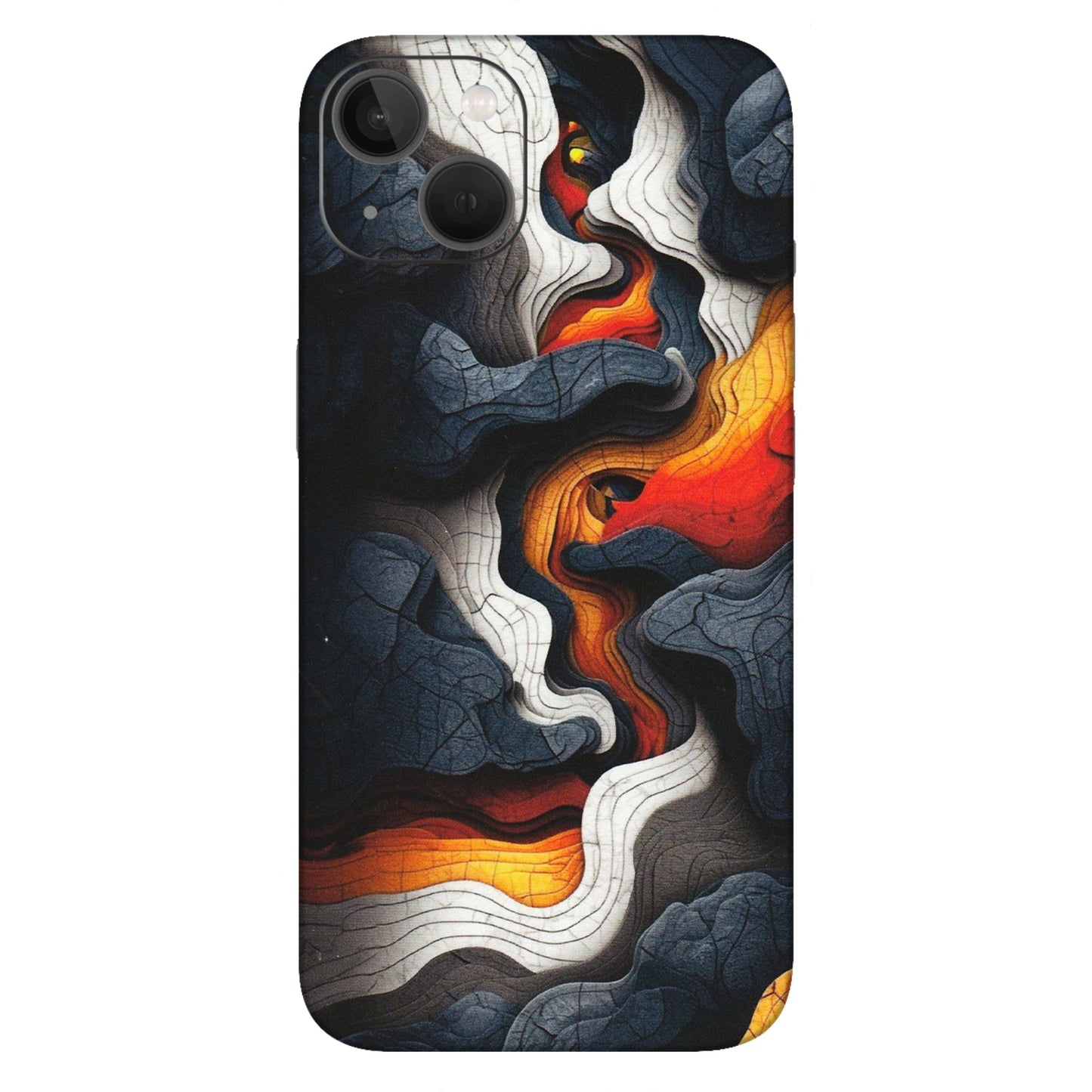 Apple iPhone Skins (All Models) - Abstract Volcanic Layers - Matte Finish (M-52) iPhone 13
