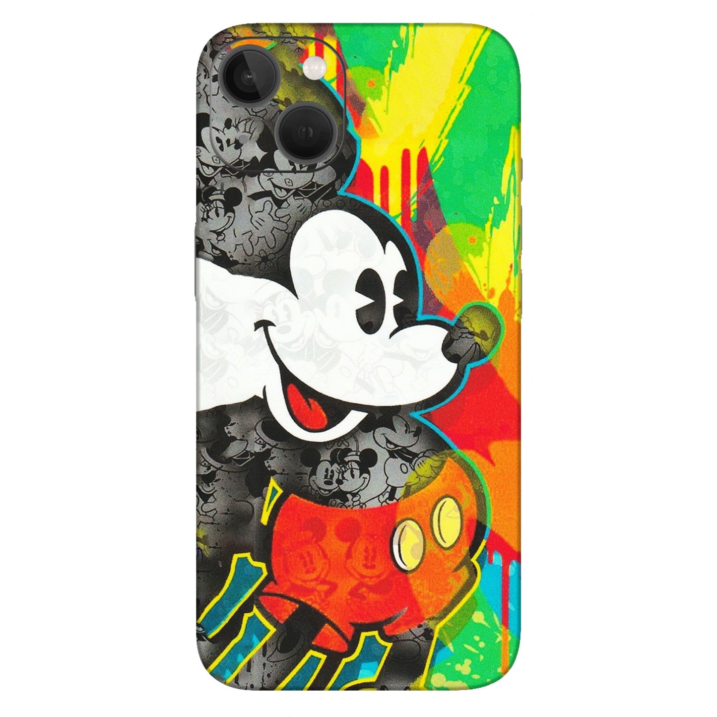 Apple iPhone Skins (All Models) - Multiple Mickey With Colourful Texture - Matte Finish (M-84) iPhone 13