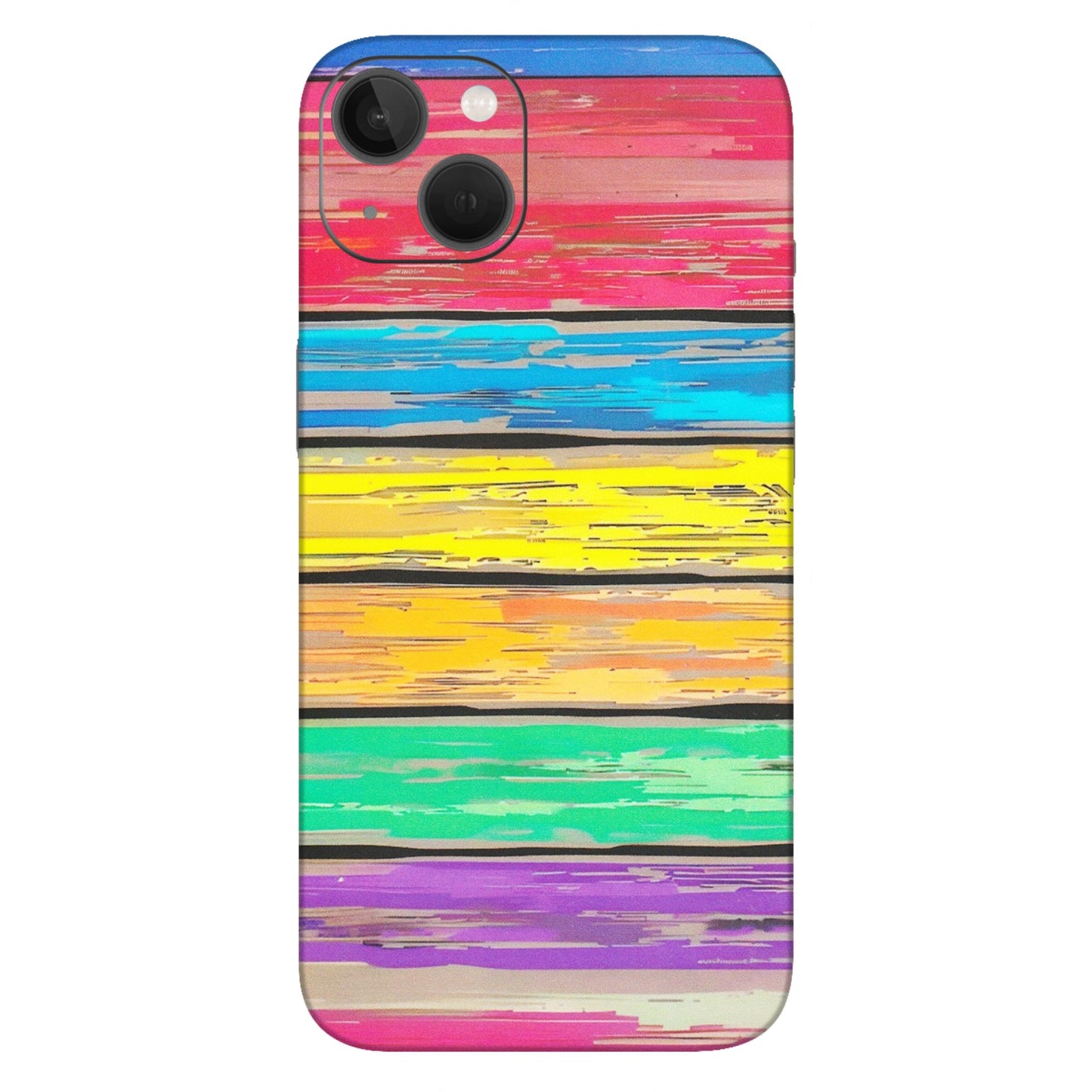 Apple iPhone Skins (All Models) - Multi Colour Wooden Wall - Matte Finish (M-96) iPhone 13