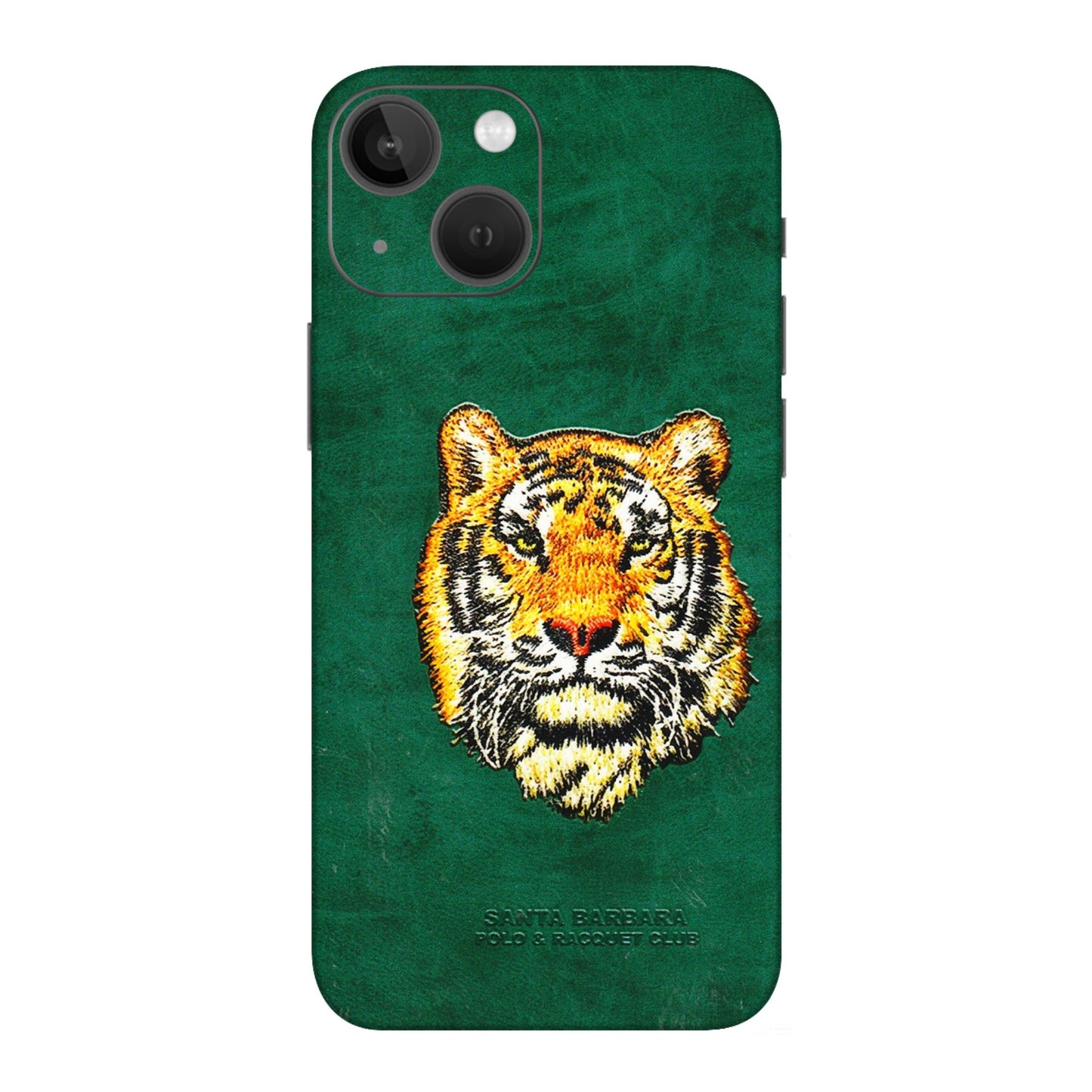 Apple iPhone Skins (All Models) - Leather Feel Tiger - 3D Embossed Finish (L-111) iPhone 13 Mini