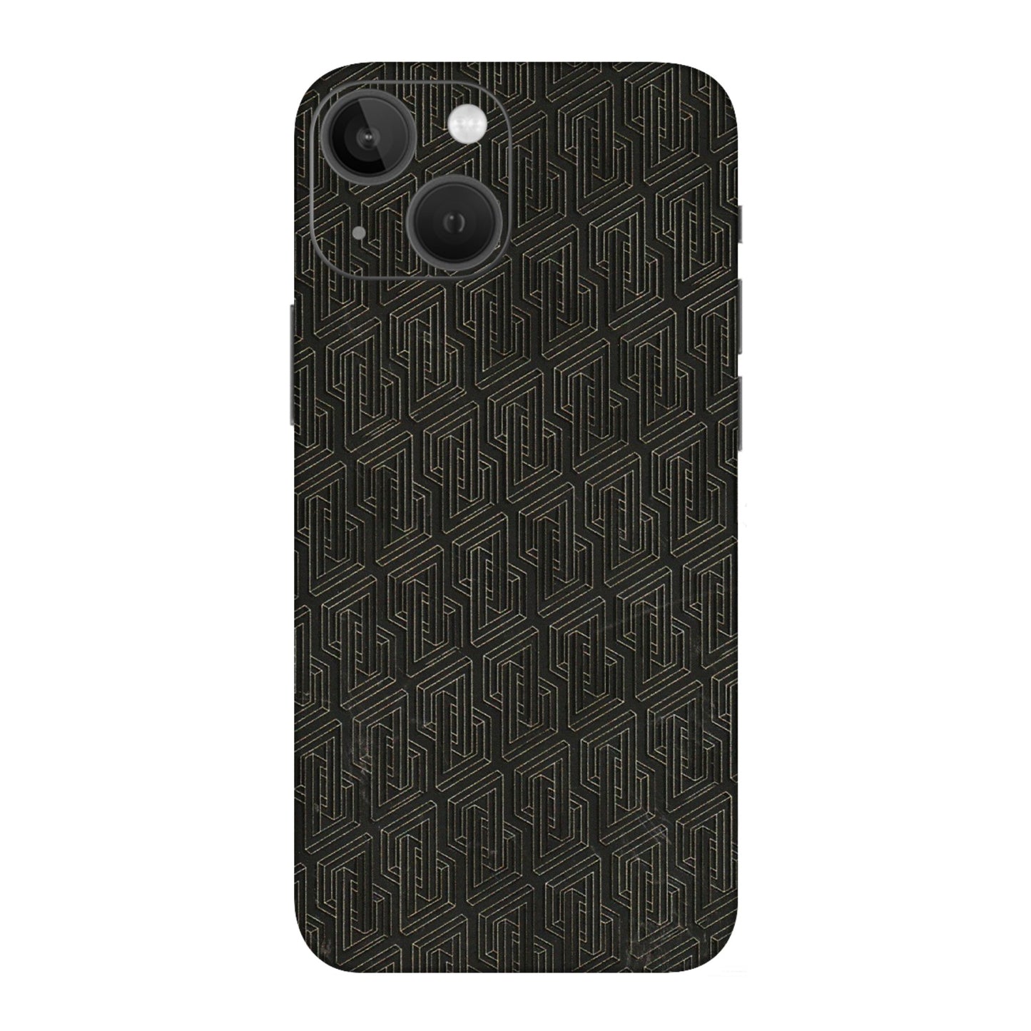 Apple iPhone Skins (All Models) - Black Abstract Pattern - 3D Embossed Finish (L-117) iPhone 13 Mini
