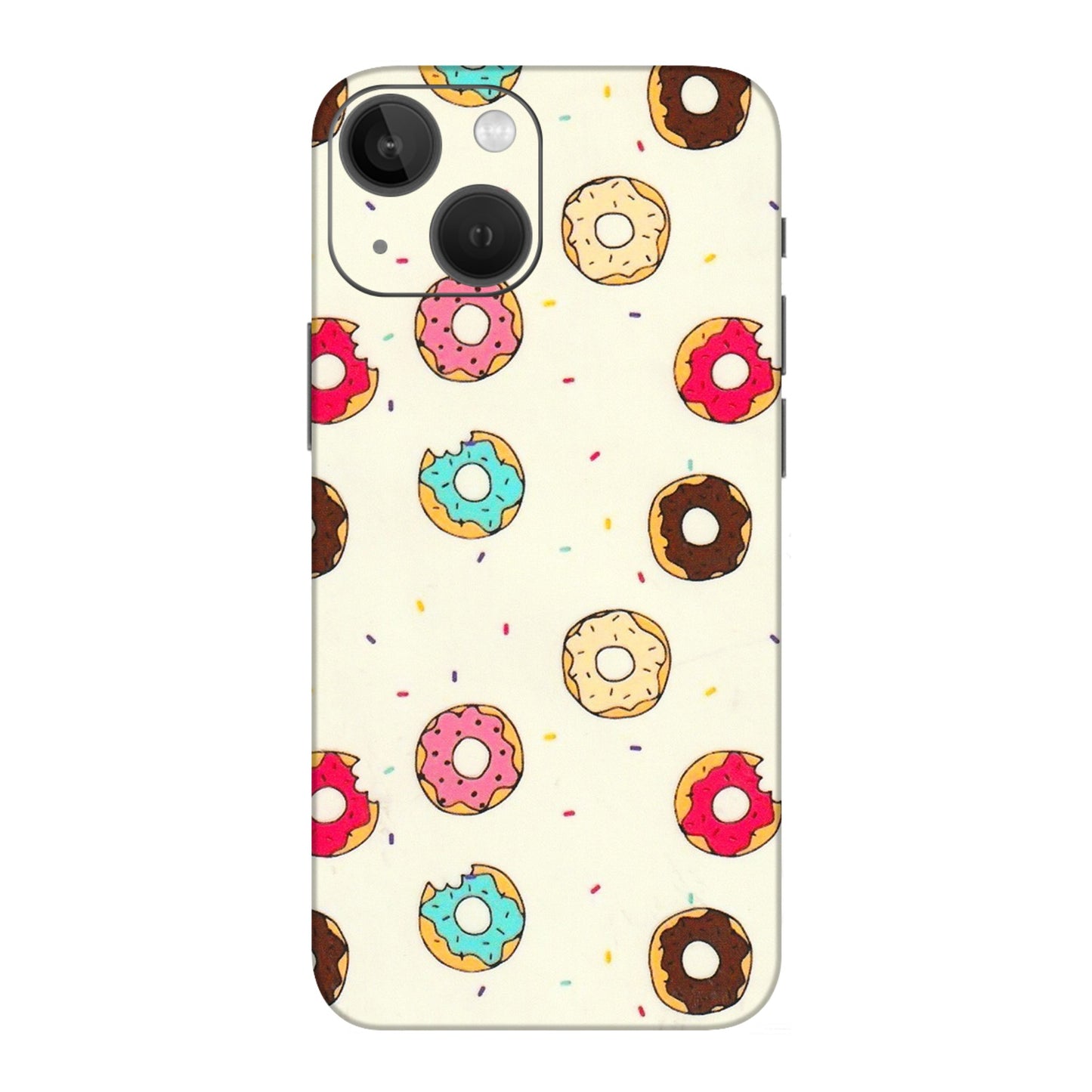 Apple iPhone Skins (All Models) - Mini Donuts Doodle Art - 3D Embossed Finish (L-122) iPhone 13 Mini