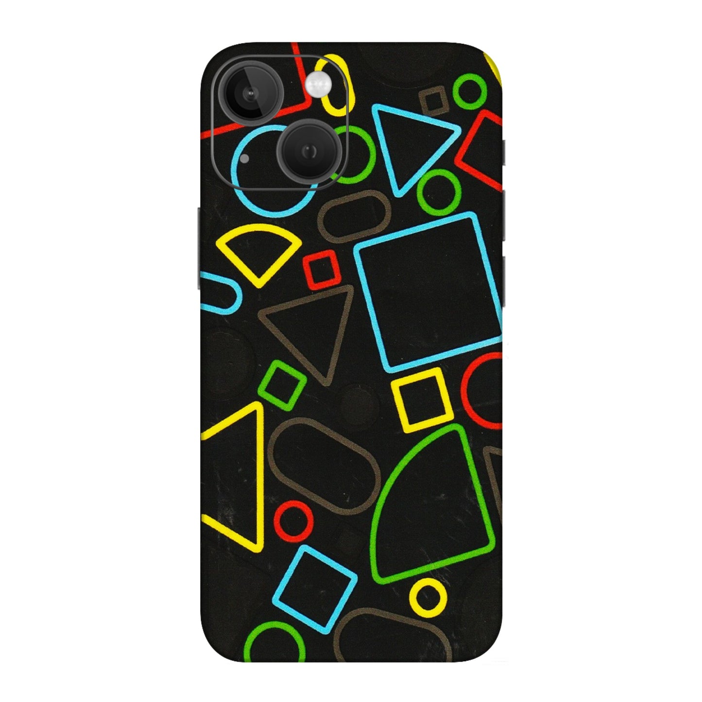 Apple iPhone Skins (All Models) - Black Shapes - 3D Embossed Finish (L-131) iPhone 13 Mini