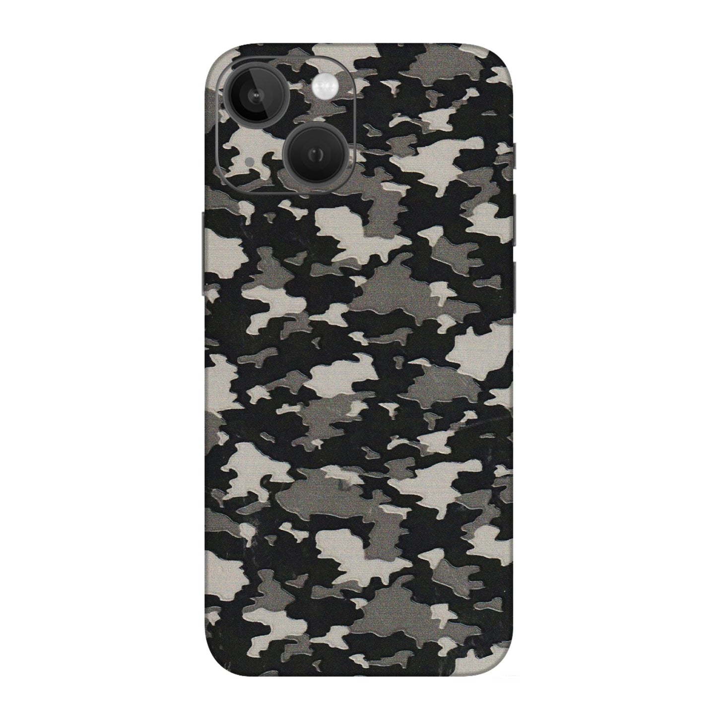Apple iPhone Skins (All Models) - Black/Grey Camoflaunge - 3D Embossed Finish (L-142) iPhone 13 Mini