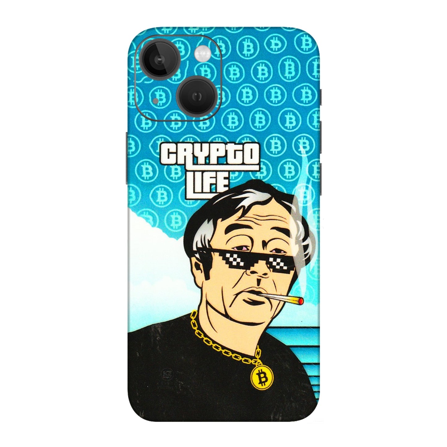 Apple iPhone Skins (All Models) - Crypto Thug Life - 3D Embossed Finish (L-179) iPhone 13 Mini