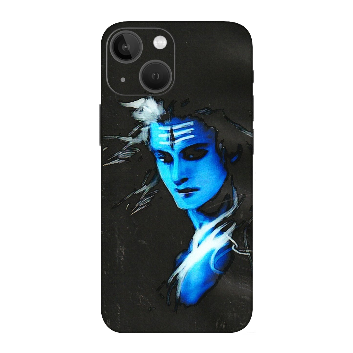 Apple iPhone Skins (All Models) - Har Har Mahadev Blue/Black - 3D Embossed Finish (L-185) iPhone 13 Mini