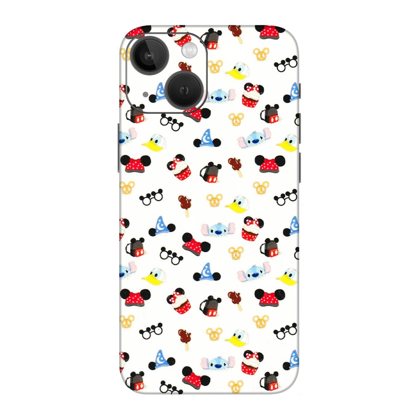 Apple iPhone Skins (All Models) - Minnie Mouse & Donald Doodles s - 3D Embossed Finish (L-194) iPhone 13 Mini