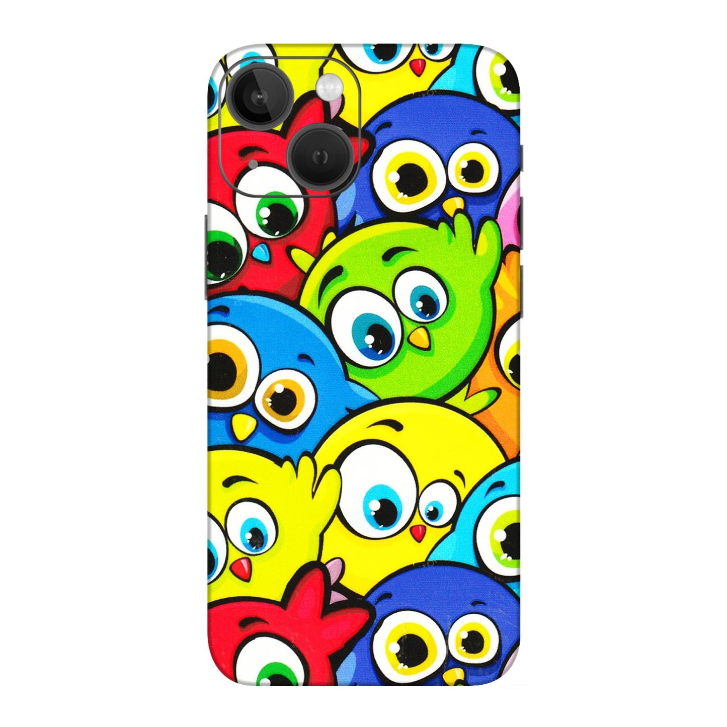 Apple iPhone Skins (All Models) - Cute Fluffy Birds - 3D Embossed Finish (L-213) iPhone 13 Mini