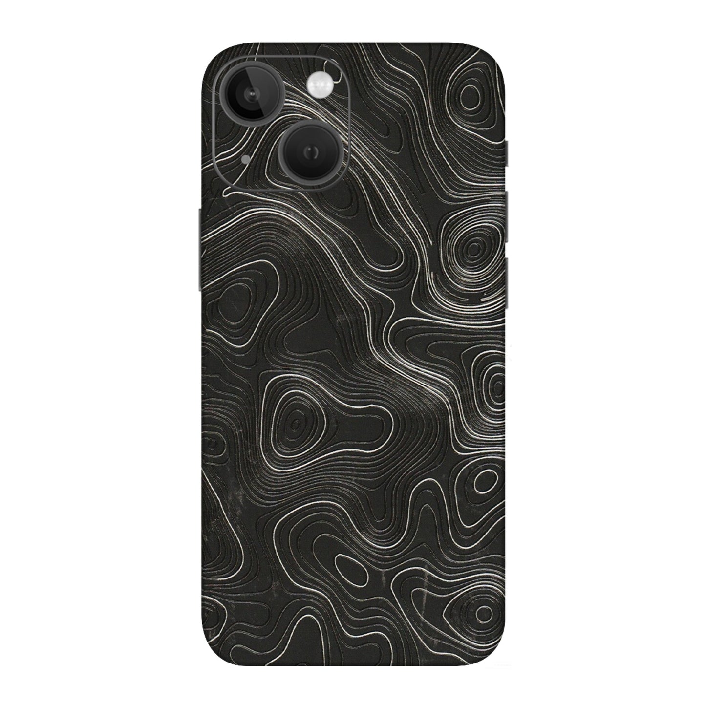 Apple iPhone Skins (All Models) - Abstract White Line Map - 3D Embossed Finish (L-269) iPhone 13 Mini