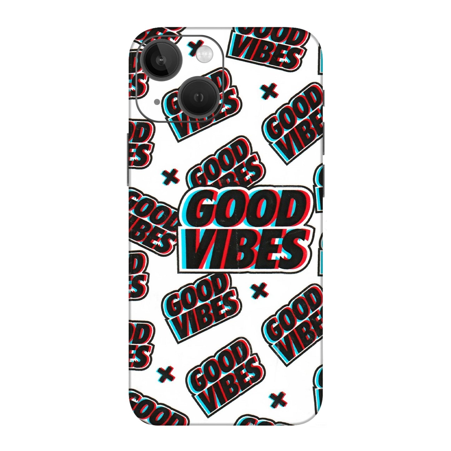 Apple iPhone Skins (All Models) - Good Vibes - 3D Embossed Finish (L-282) iPhone 13 Mini
