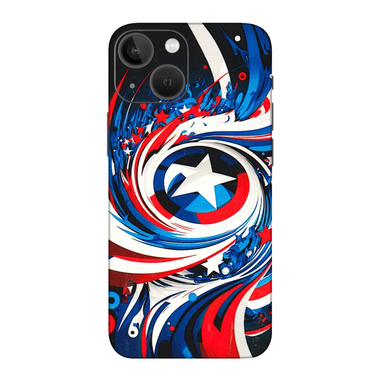 Apple iPhone Skins (All Models) - Captain America Logo - 3D Embossed Finish (L-307) iPhone 13 Mini